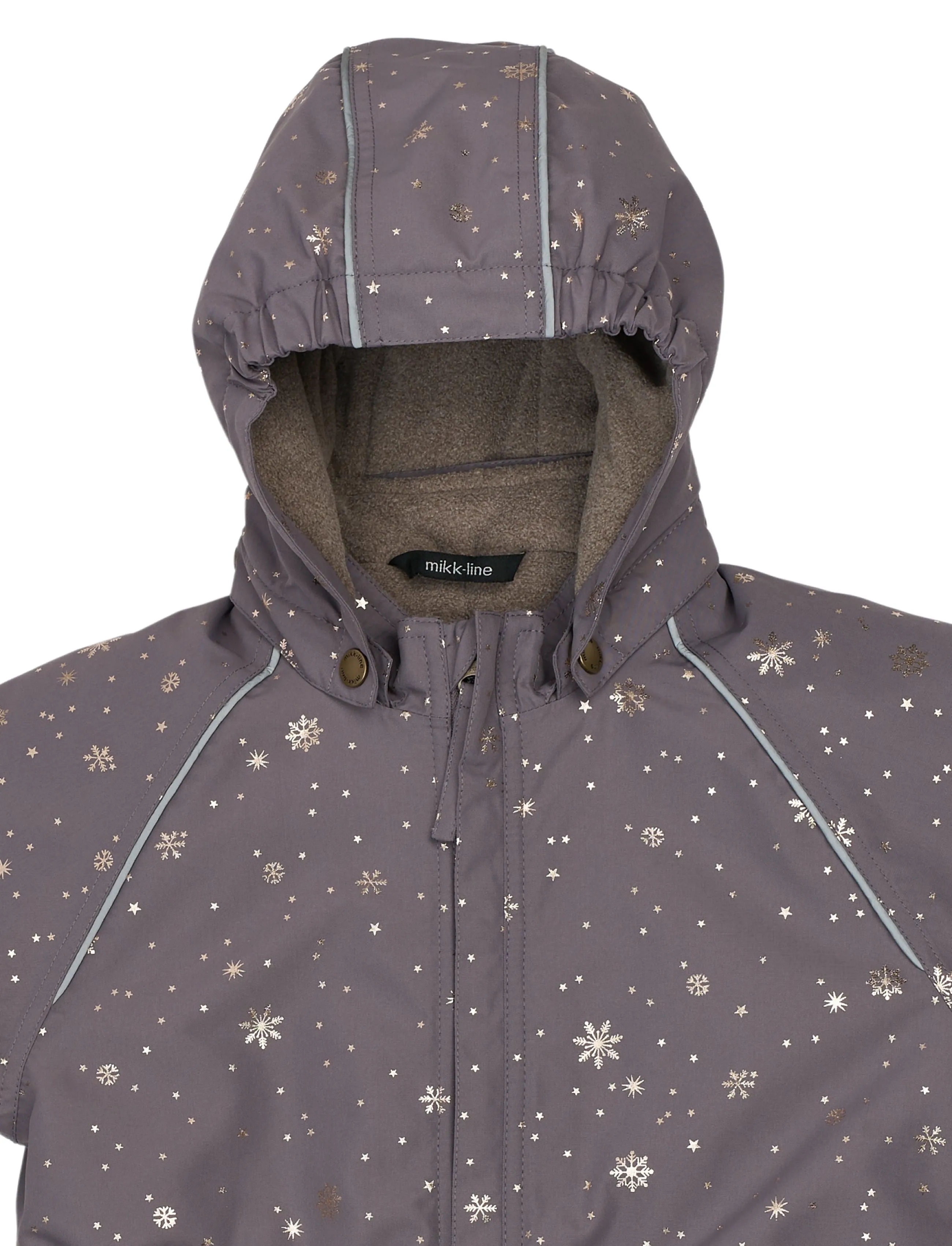 mikk-line - Polyester Junior Suit - Glitter - snowsuit - snowflake aop - 3