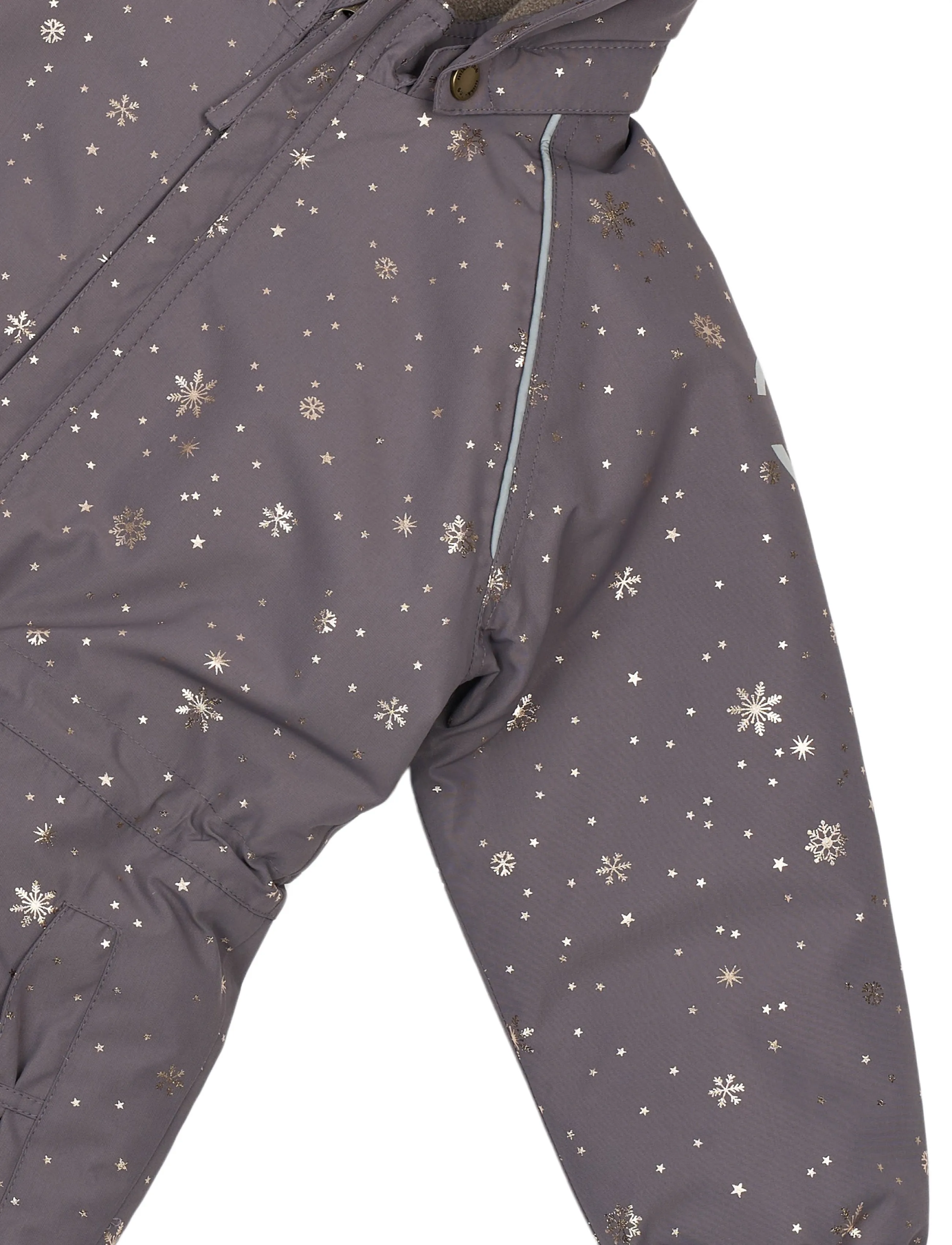 mikk-line - Polyester Junior Suit - Glitter - snowsuit - snowflake aop - 4