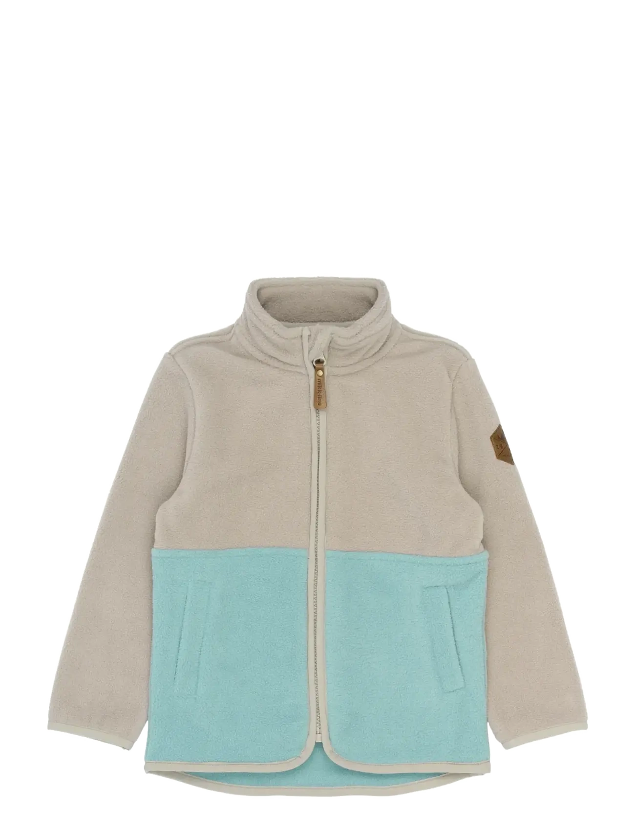 mikk-line Fleece Jacket, GRS - Fleecejacke - STONE BLUE / beige