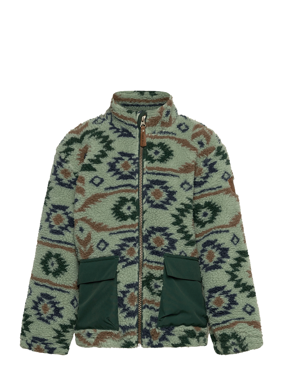 mikk-line - Teddy Mix Jacket AOP - fleecejacken - balsam green - 0
