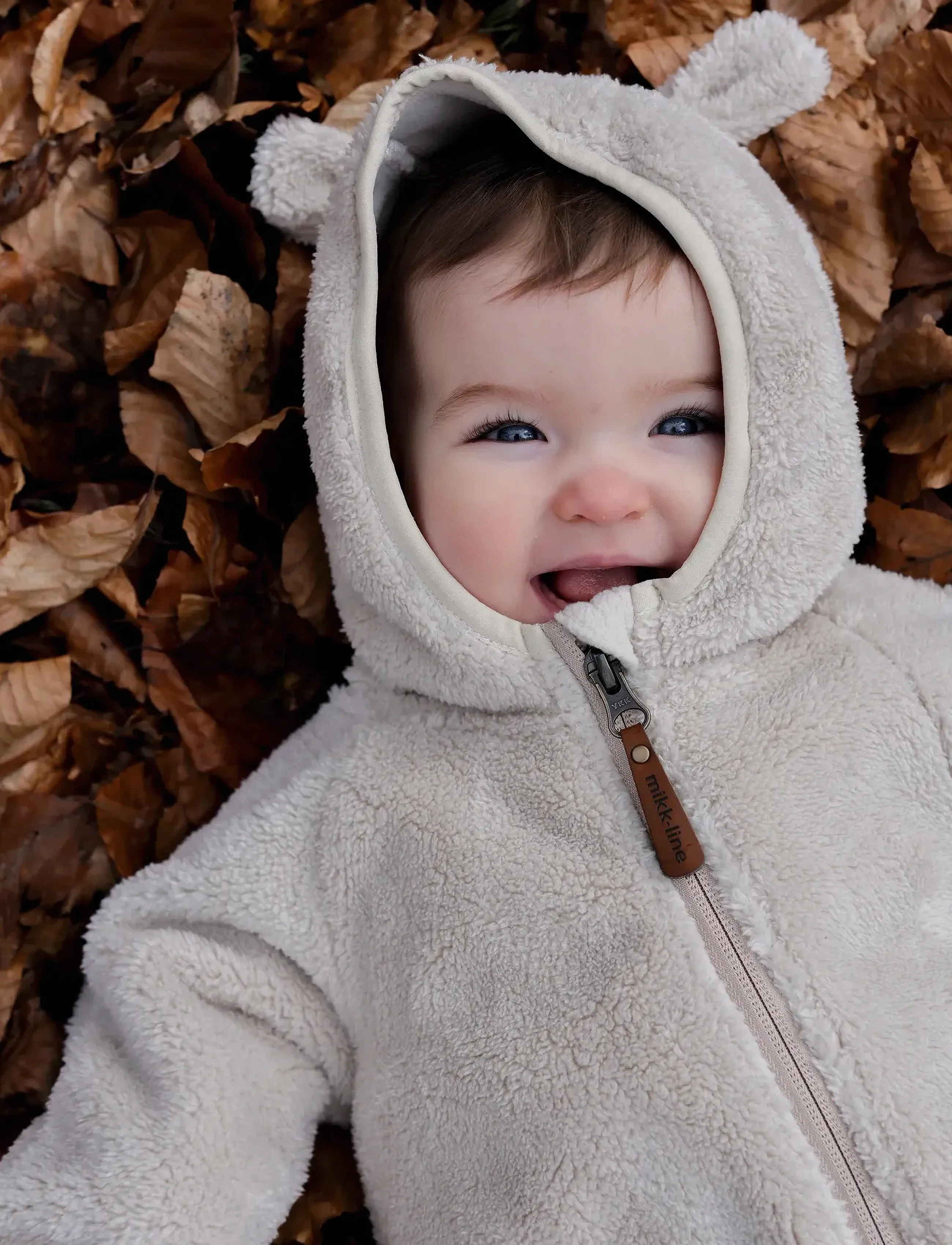 mikk-line Wp Teddy Suit W Ears, 104, Fleece Oberbekleidung, Beige - Suits, Kinder