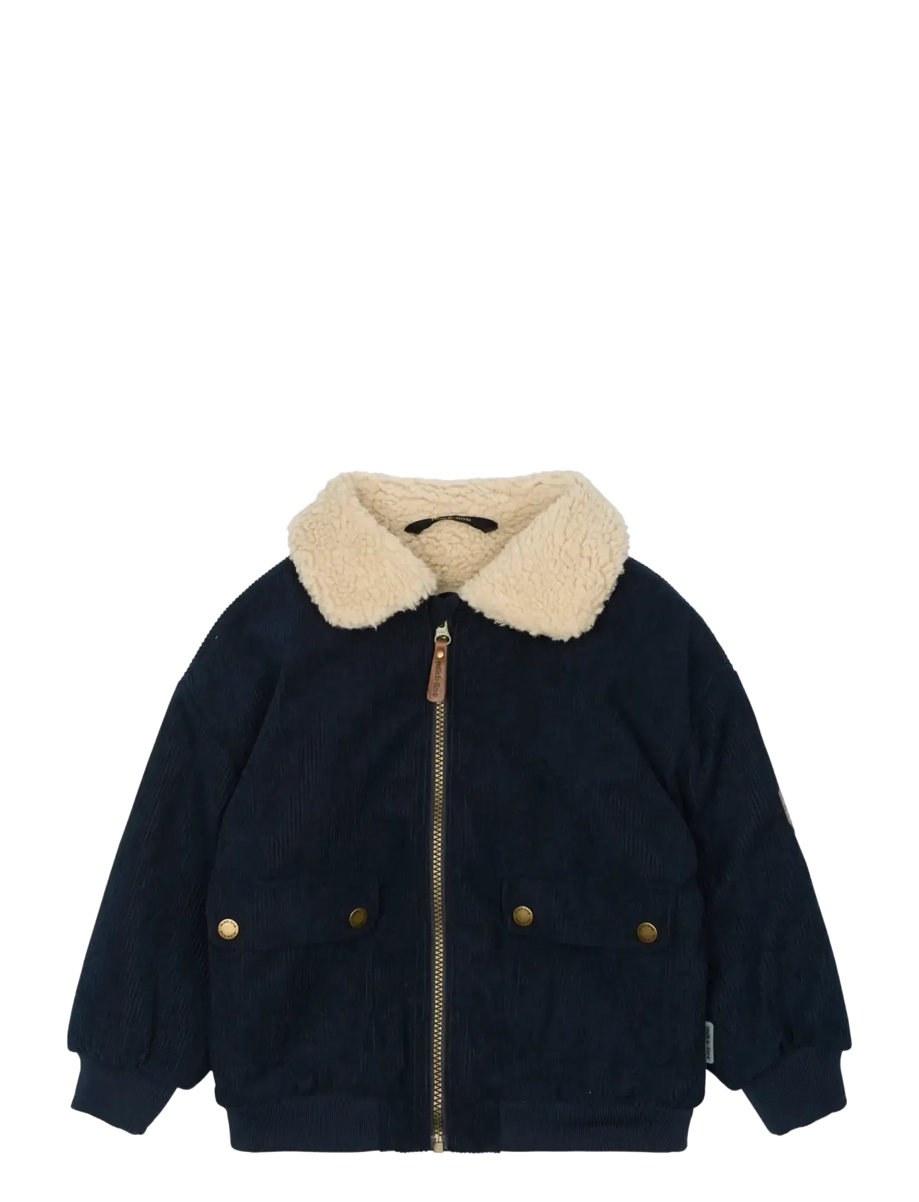 mikk-line Corduroy Jacket W Teddy, 134, Navy, Jackets & Coats > Corduroy Jackets, Børn
