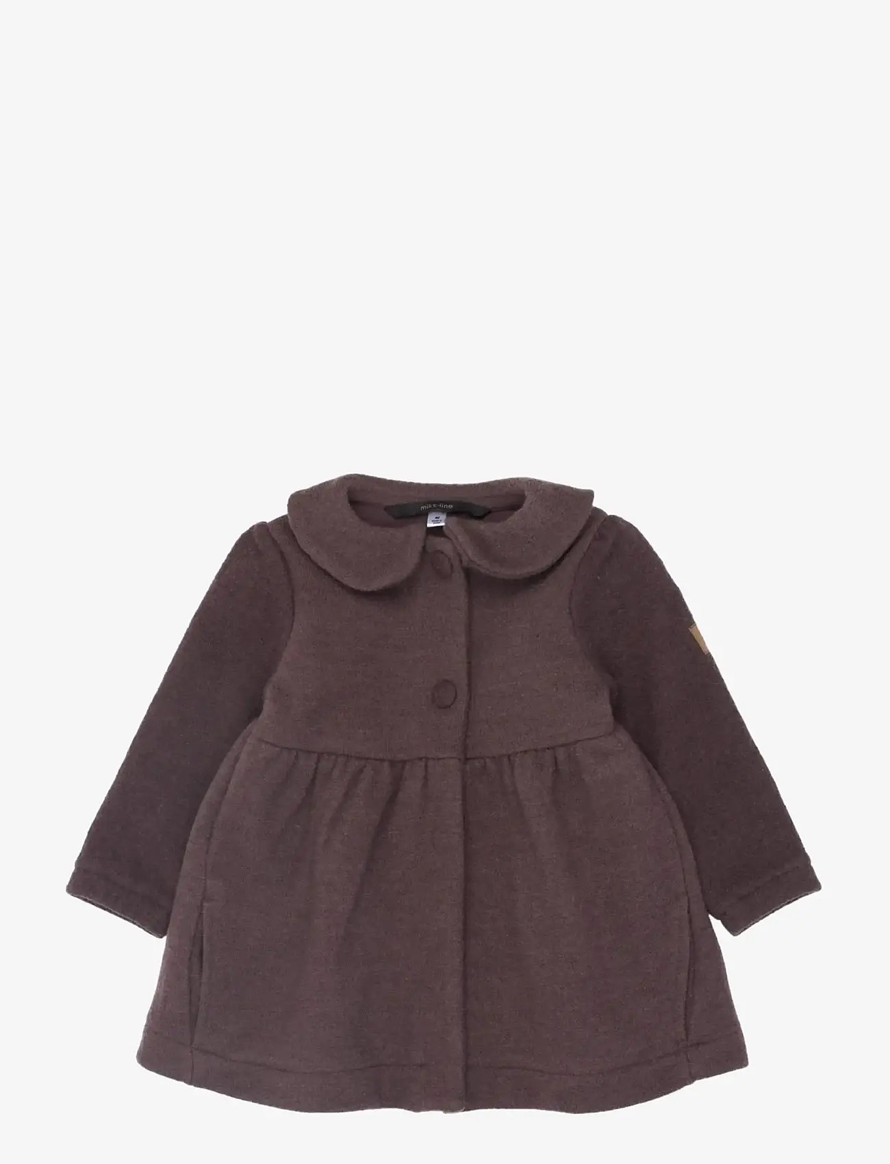mikk-line - Combed Wool Cardigan Frill - coats - raisin - 0