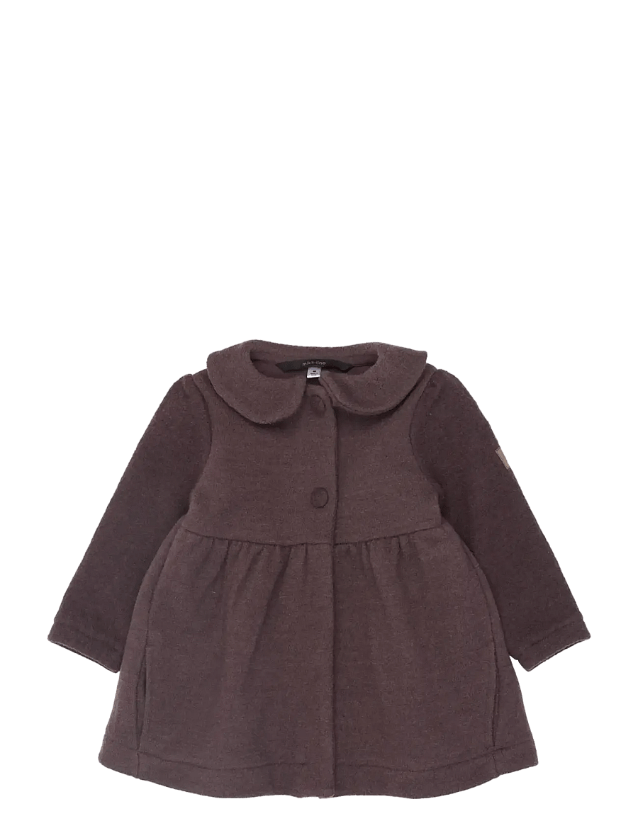 mikk-line - Combed Wool Cardigan Frill - frakker - raisin - 0