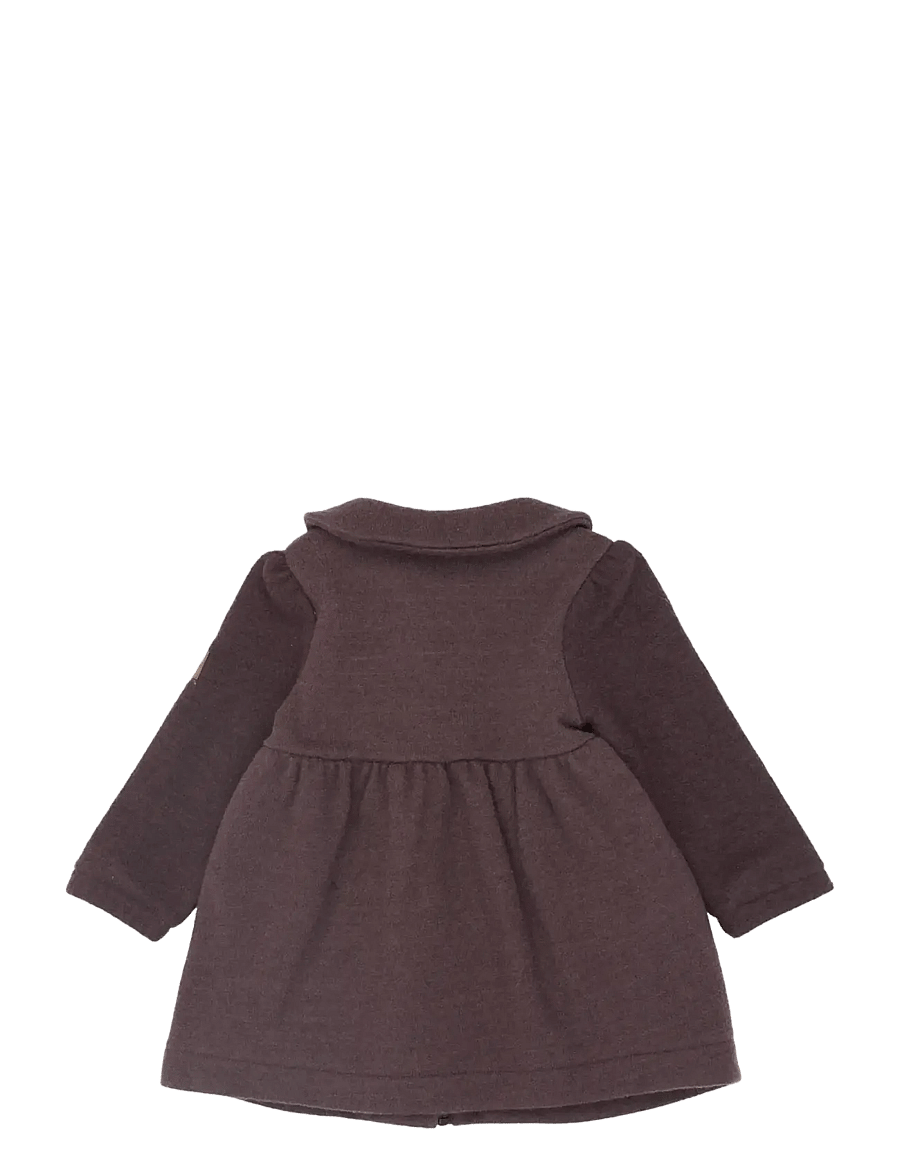 mikk-line - Combed Wool Cardigan Frill - frakker - raisin - 1