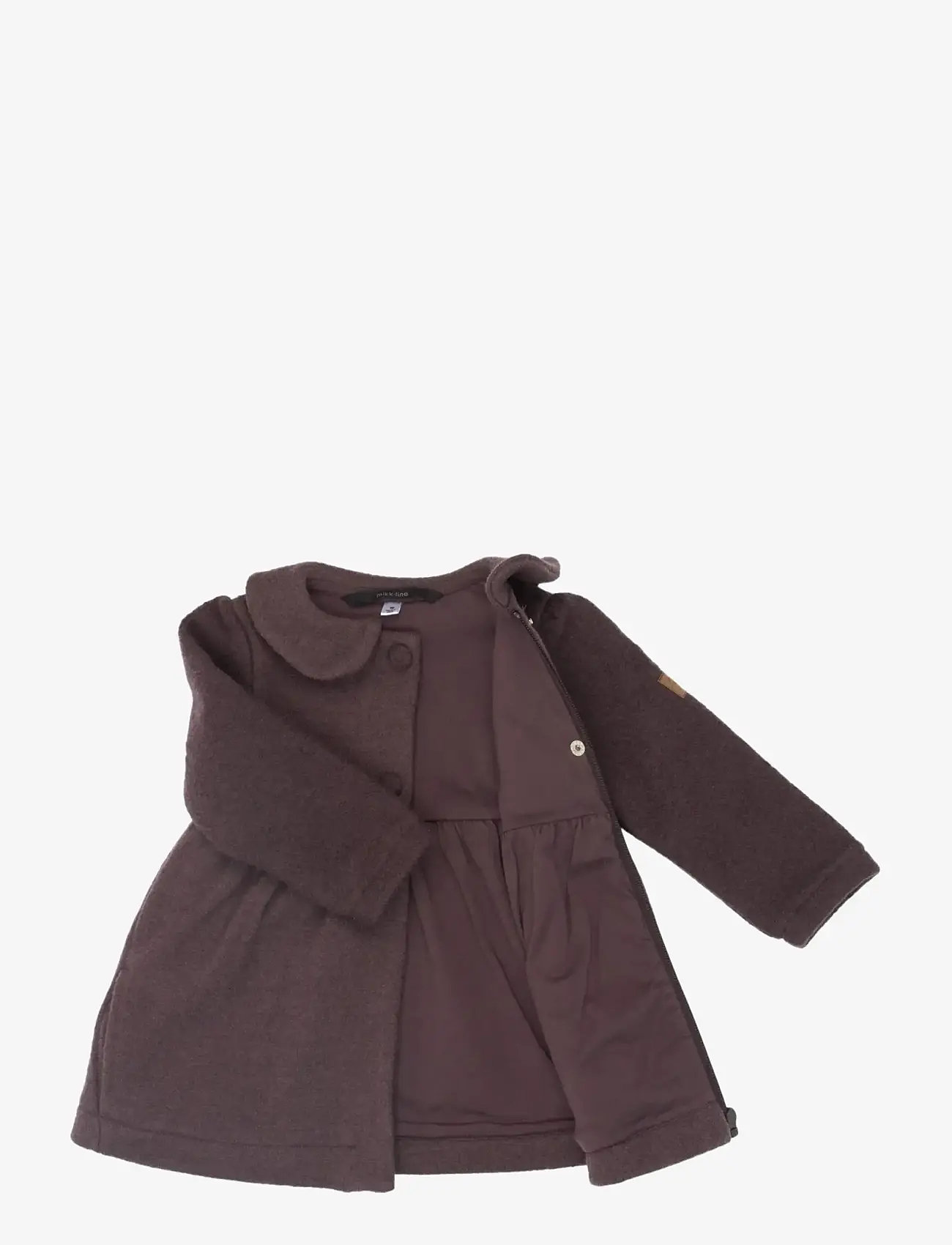 mikk-line - Combed Wool Cardigan Frill - coats - raisin - 2