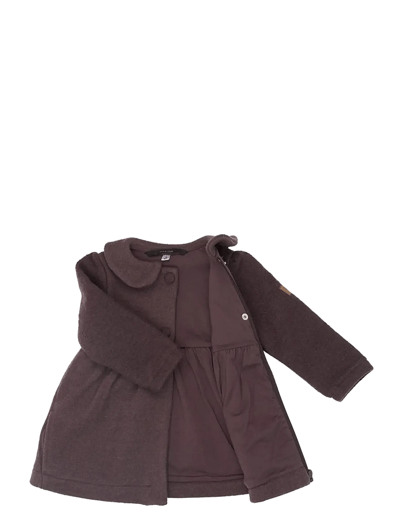 mikk-line - Combed Wool Cardigan Frill - coats - raisin - 2