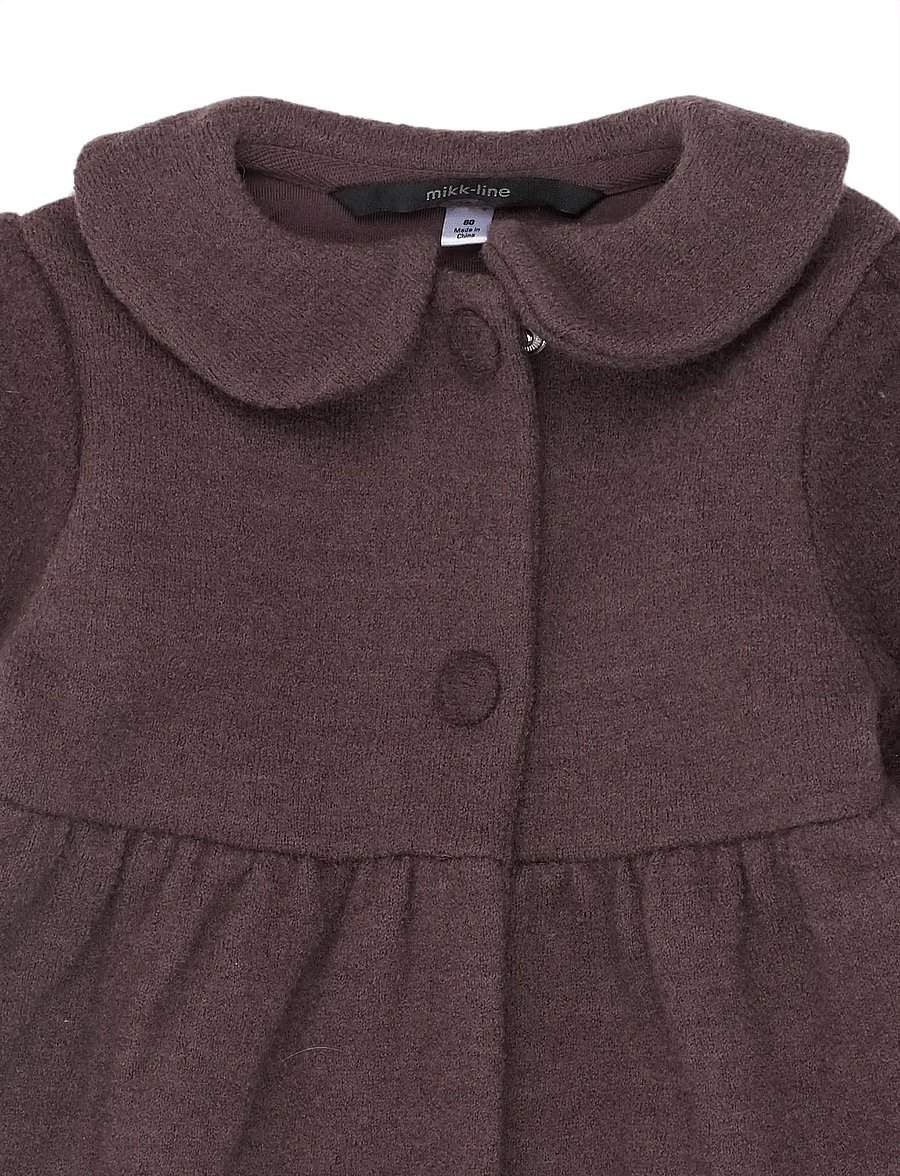 mikk-line - Combed Wool Cardigan Frill - frakker - raisin - 4