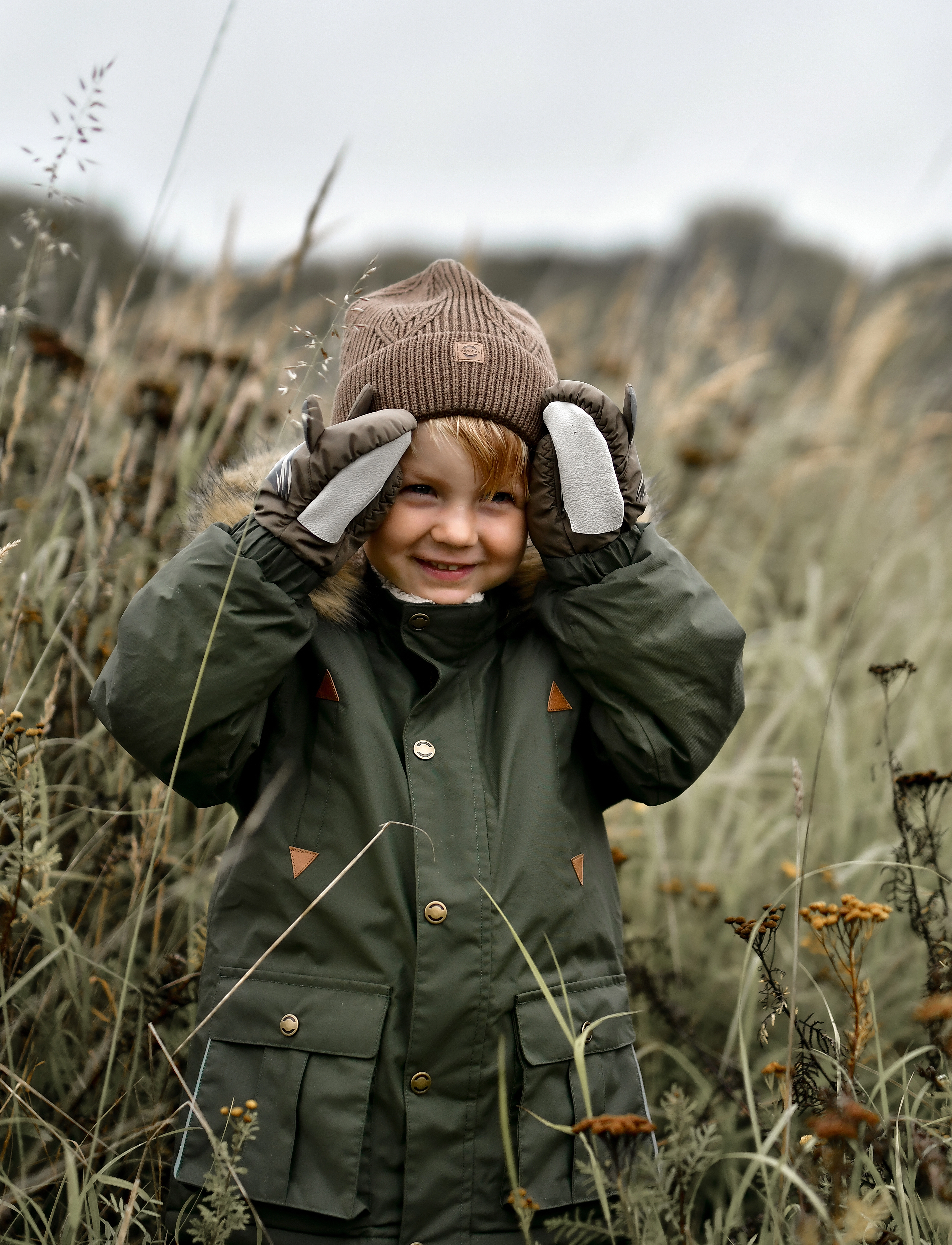 mikk-line Twill Nylon Boy Parca, Børn, Parka Med Pels Hætte, Kakigrøn, Str: 92