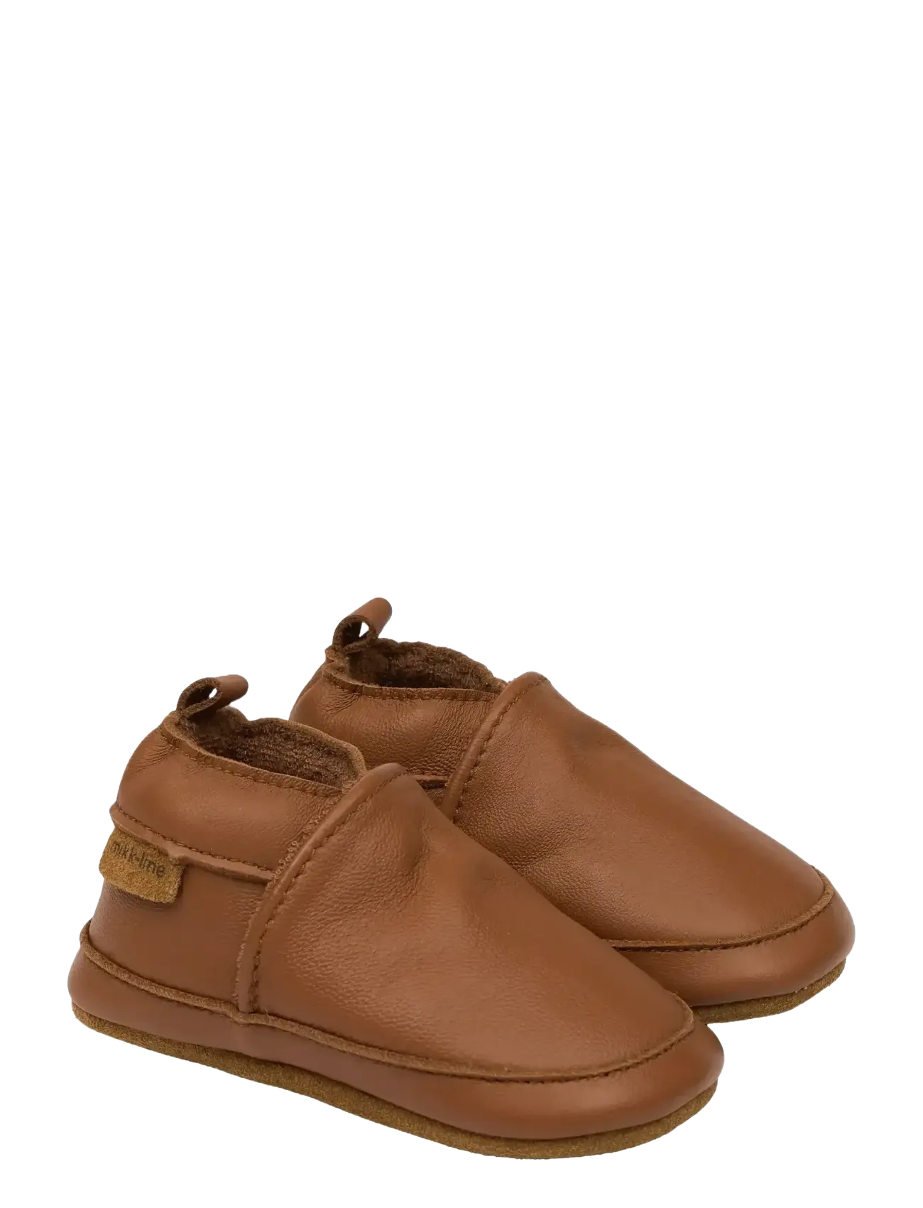 mikk-line Leather Slipper Solid, 25-26, Schuhe, Braun - Slippers & Indoor Kinder