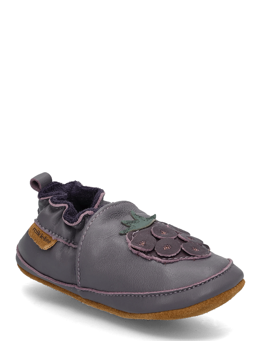 mikk-line - Leather Slipper - 3D - hjemmesko - blackberry - 0