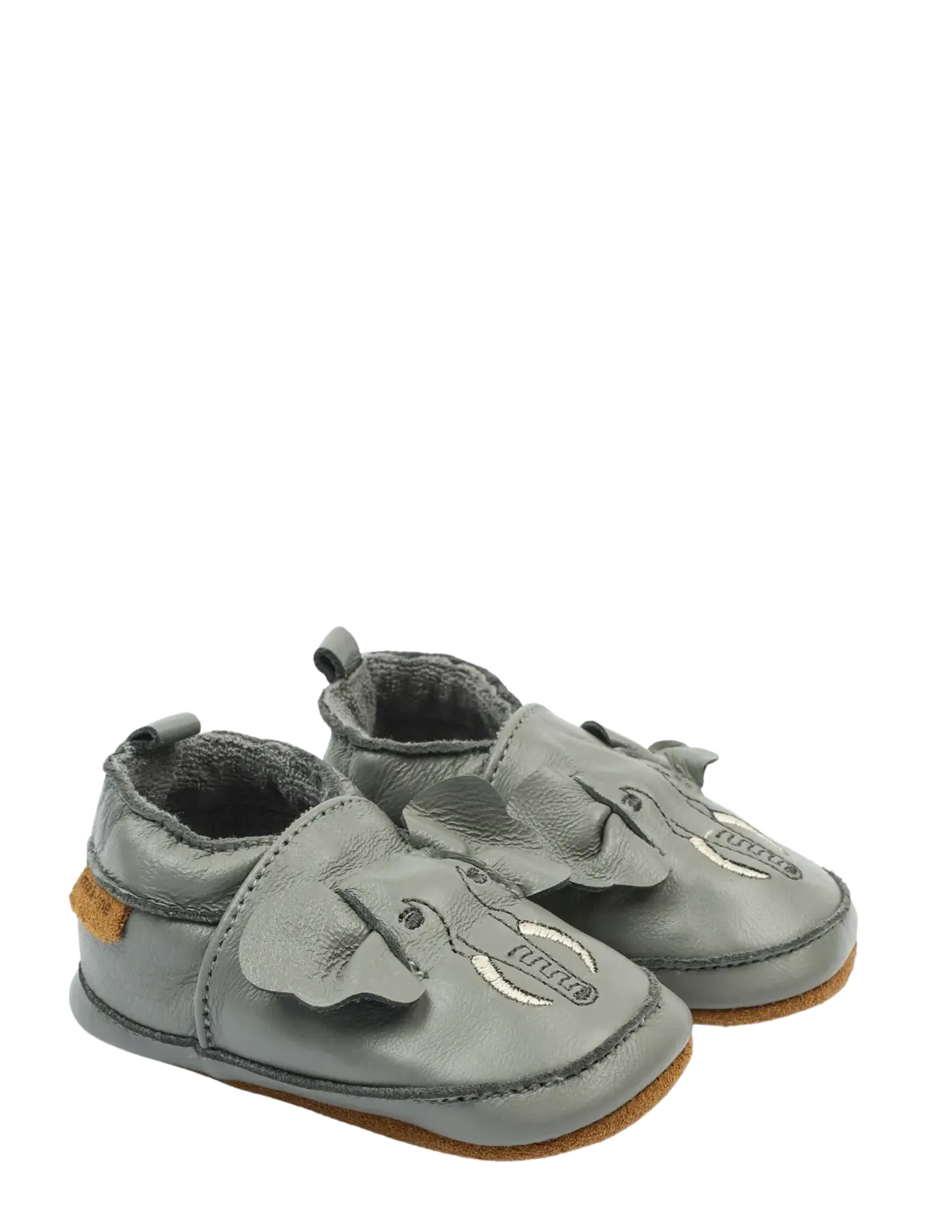 mikk-line Leather Slipper 3D, 24/36M, Schuhe, Grau - Slippers & Indoor Kinder