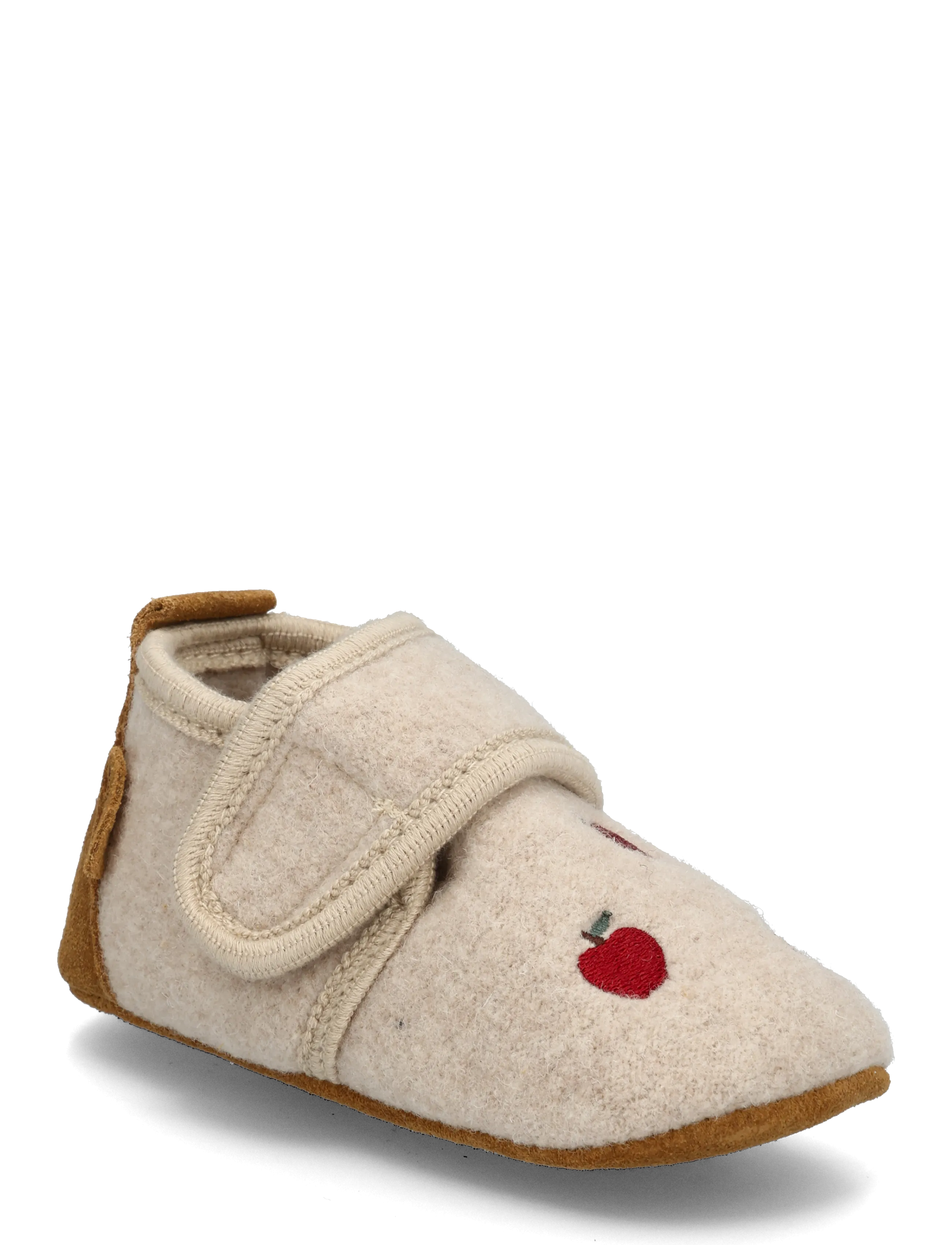 mikk-line Prewalker Wool Embroidery - Slippers - APPLE / cream
