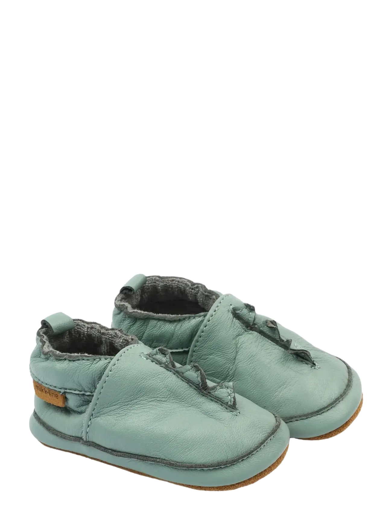 MIKK-LINE Leder Slipper Dino Grün - 6-12M - Kinder