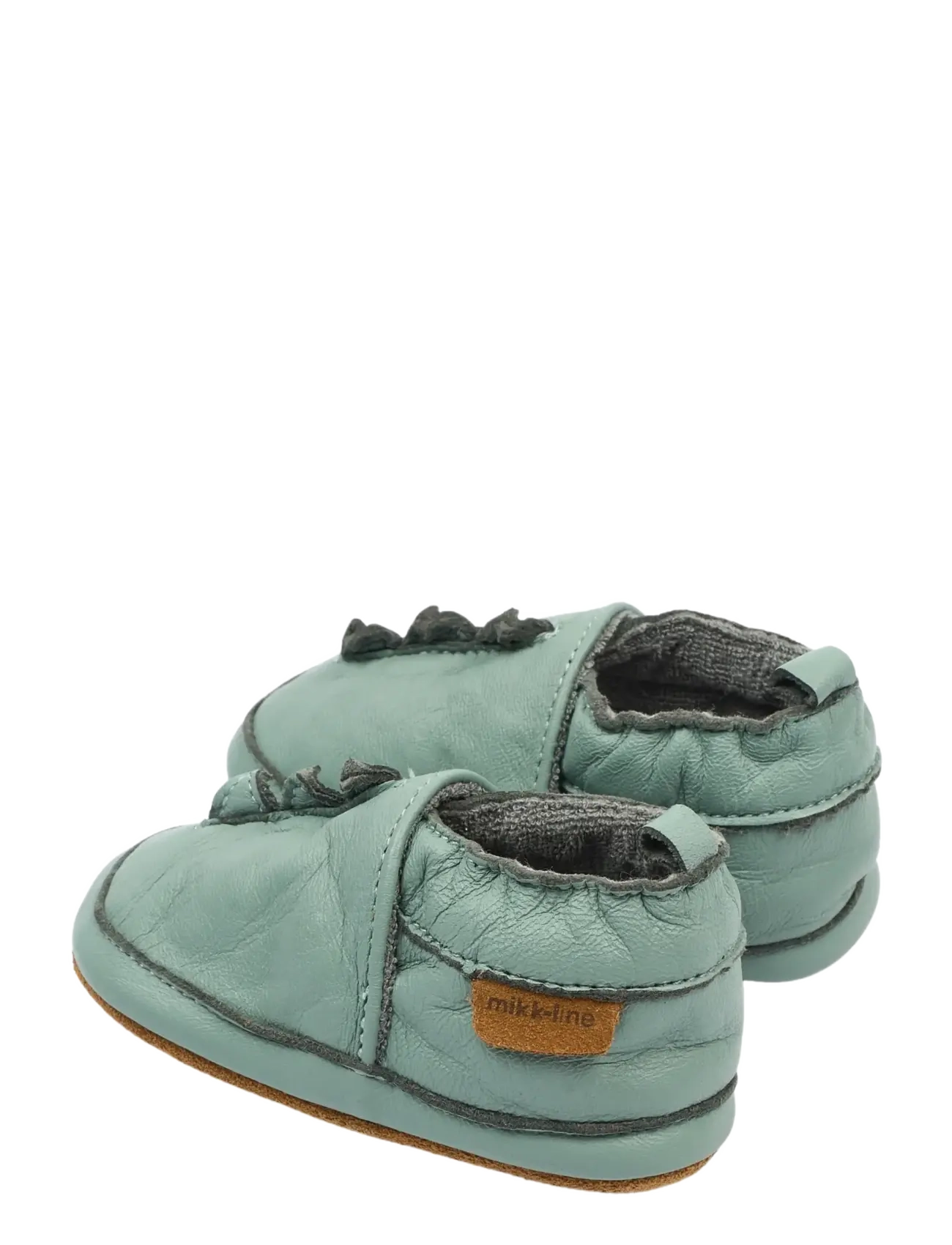 mikk-line - Leather Slipper Dino - gode sommertilbud - green milieu - 3