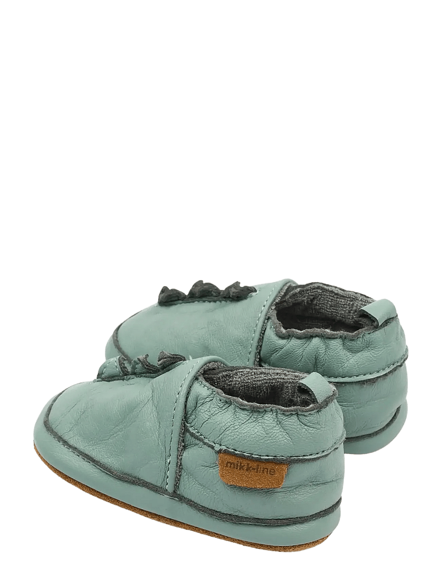 mikk-line - Leather Slipper Dino - hjemmesko - green milieu - 3