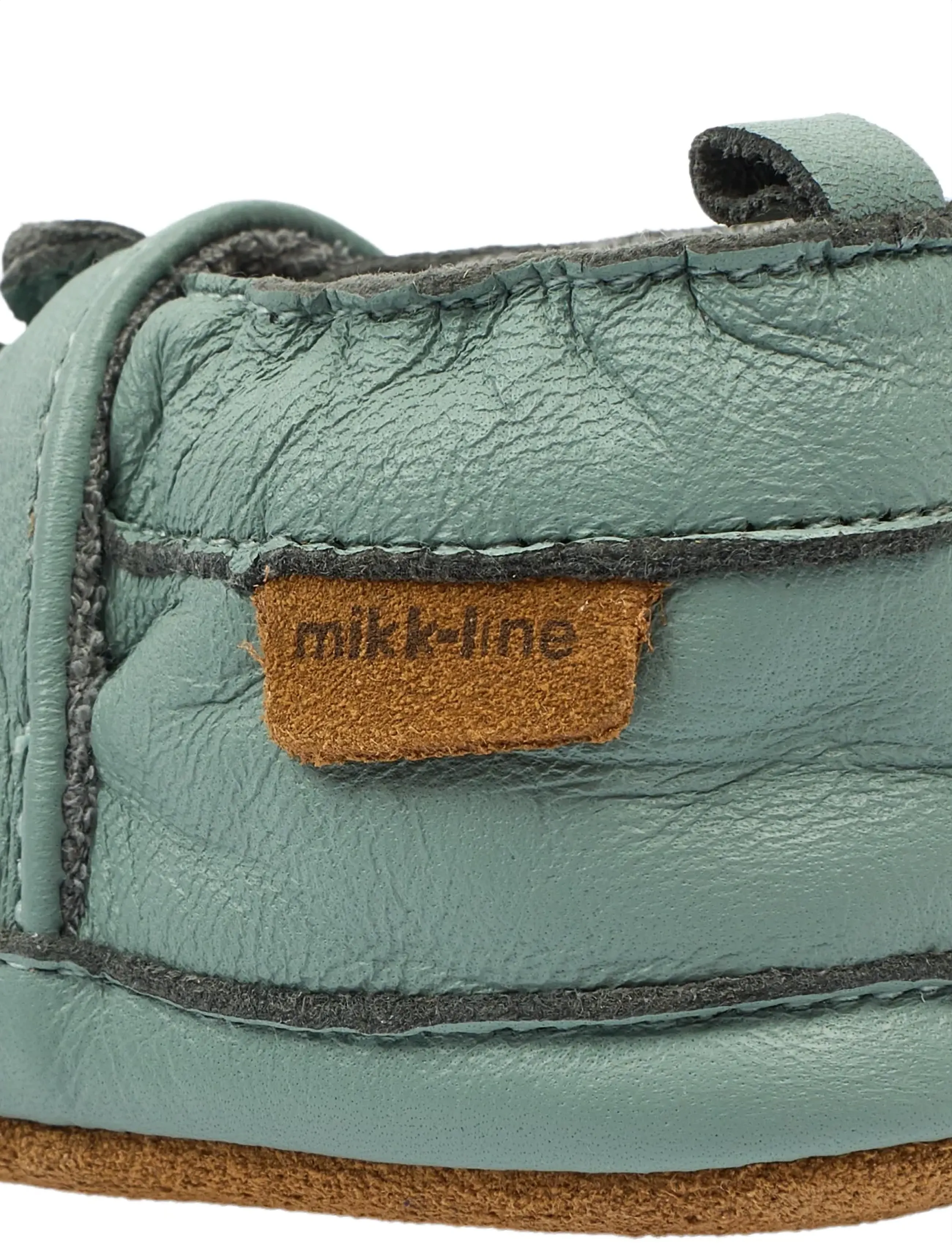 mikk-line - Leather Slipper Dino - gode sommertilbud - green milieu - 5