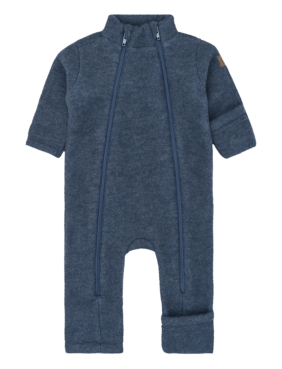 mikk-line - Wool suit - fleece overalls - blue melange - 0