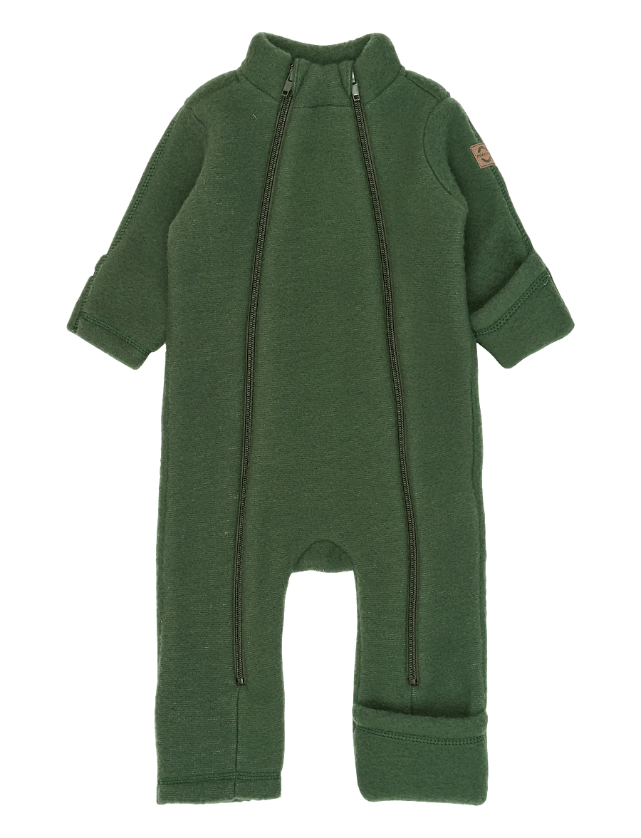 mikk-line - Wool suit - fleece overalls - kombu green - 0