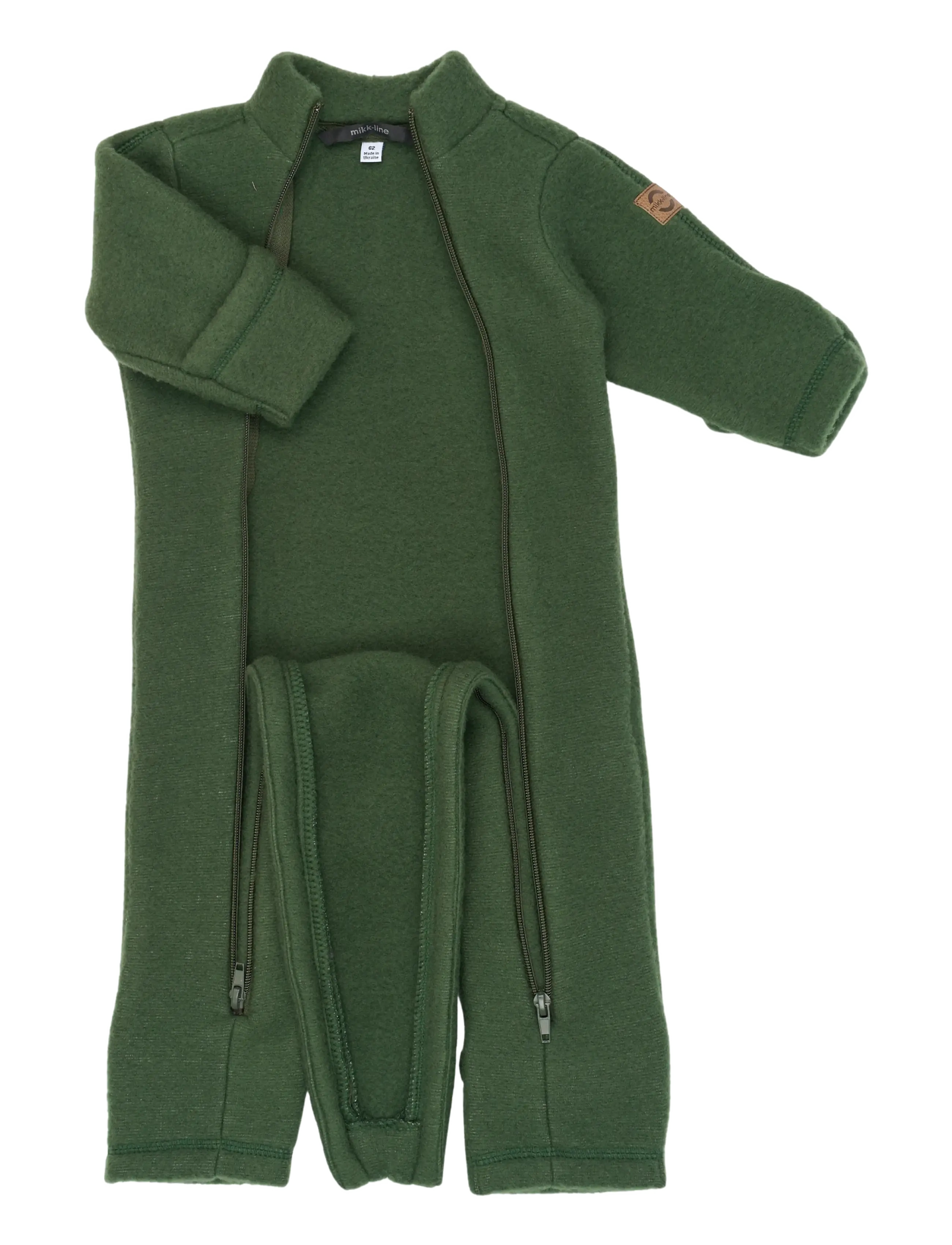 mikk-line - Wool suit - fleece overalls - kombu green - 2
