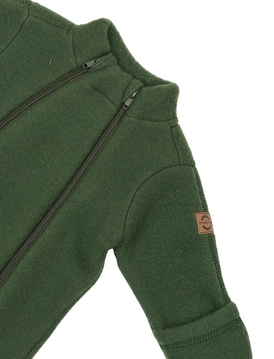 mikk-line - Wool suit - fleece overalls - kombu green - 3