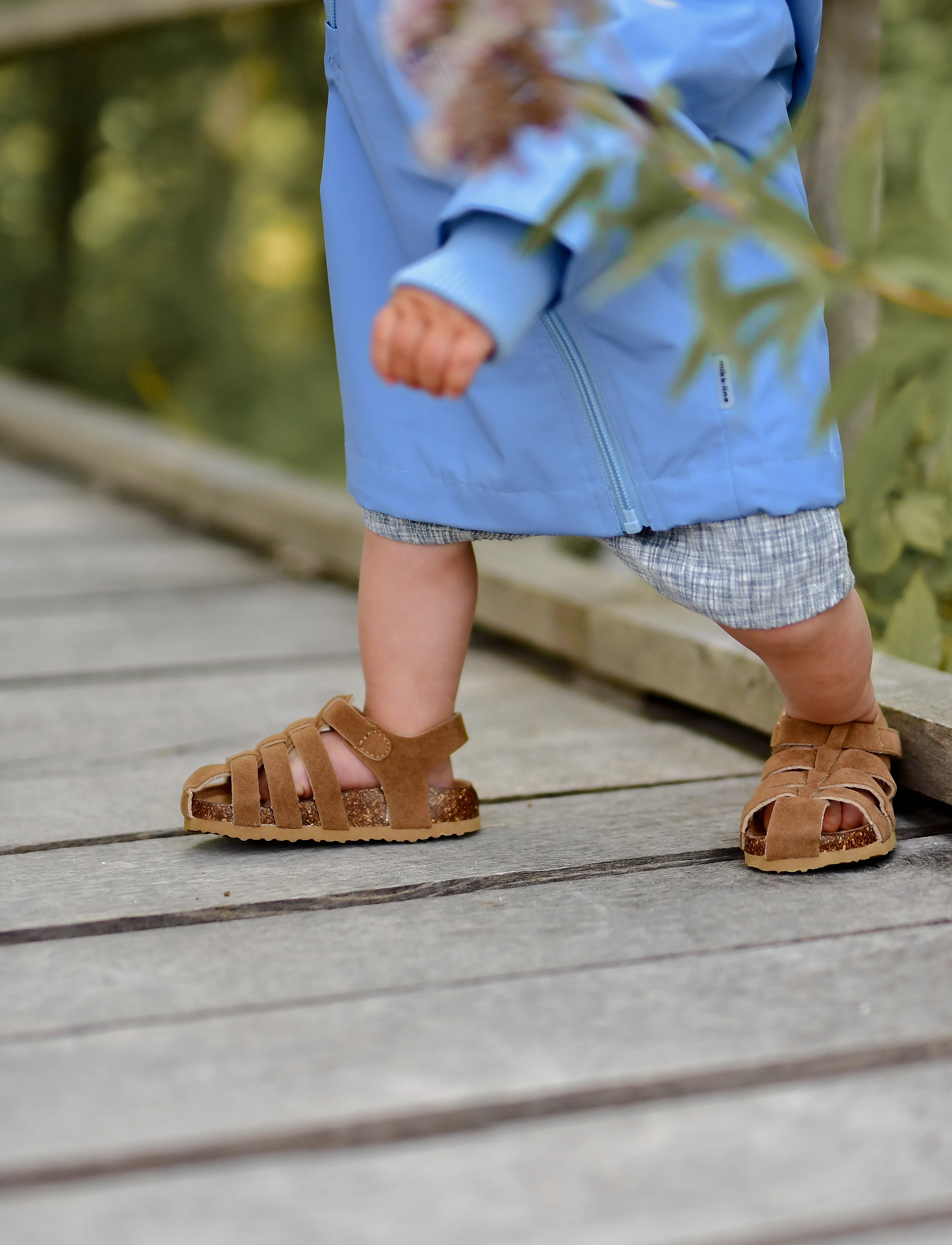 mikk-line Sandal Suede Cork, Børn, Lukket Tå Sandal, Brun, Str: 33
