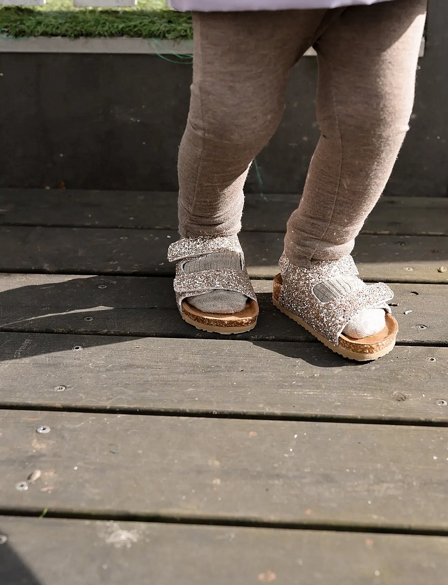mikk-line - Sandal Glitter Cork - champagne glitter - 0