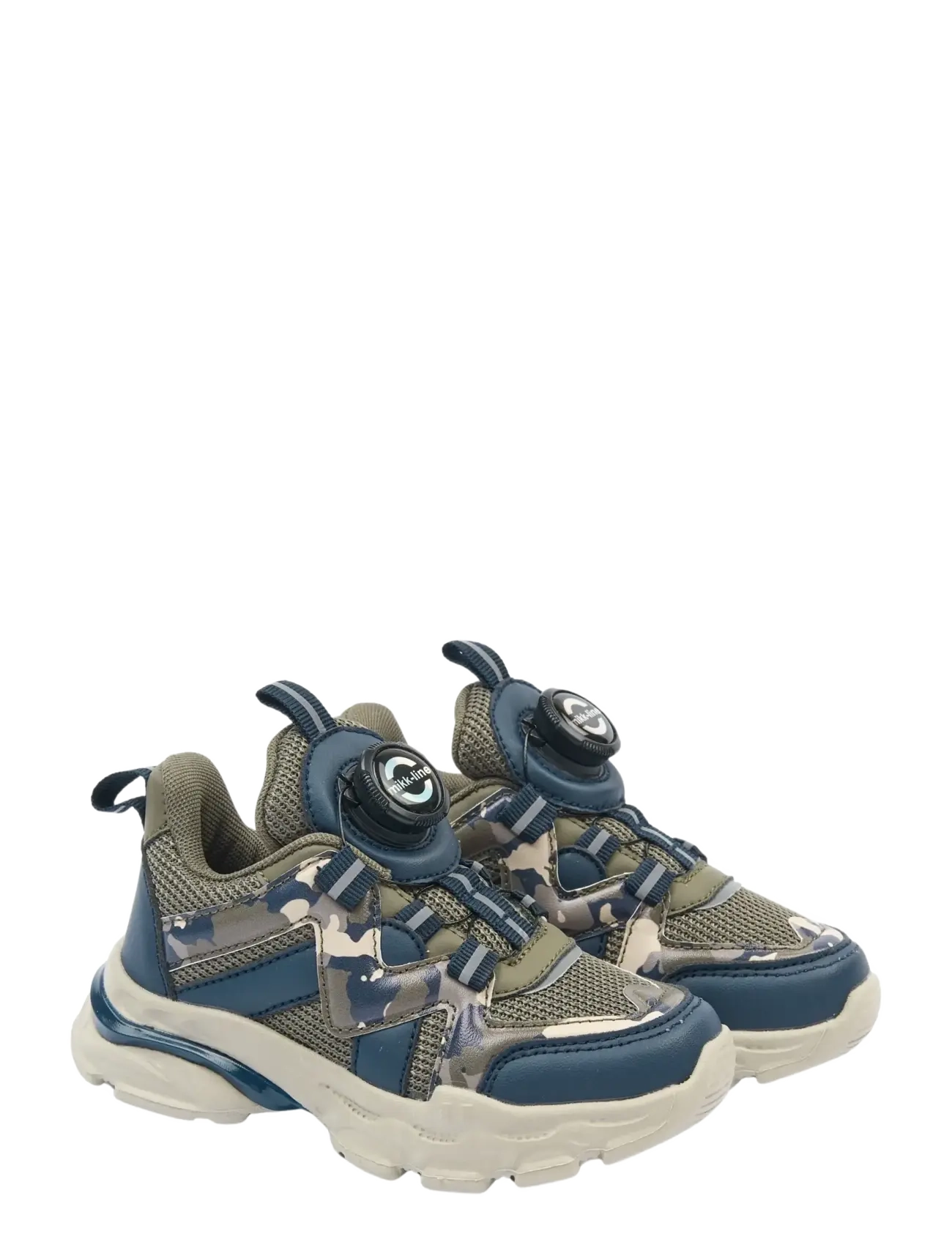 mikk-line Sneakers w Spin - Kids 23-34 - DUSTY OLIVE / multi