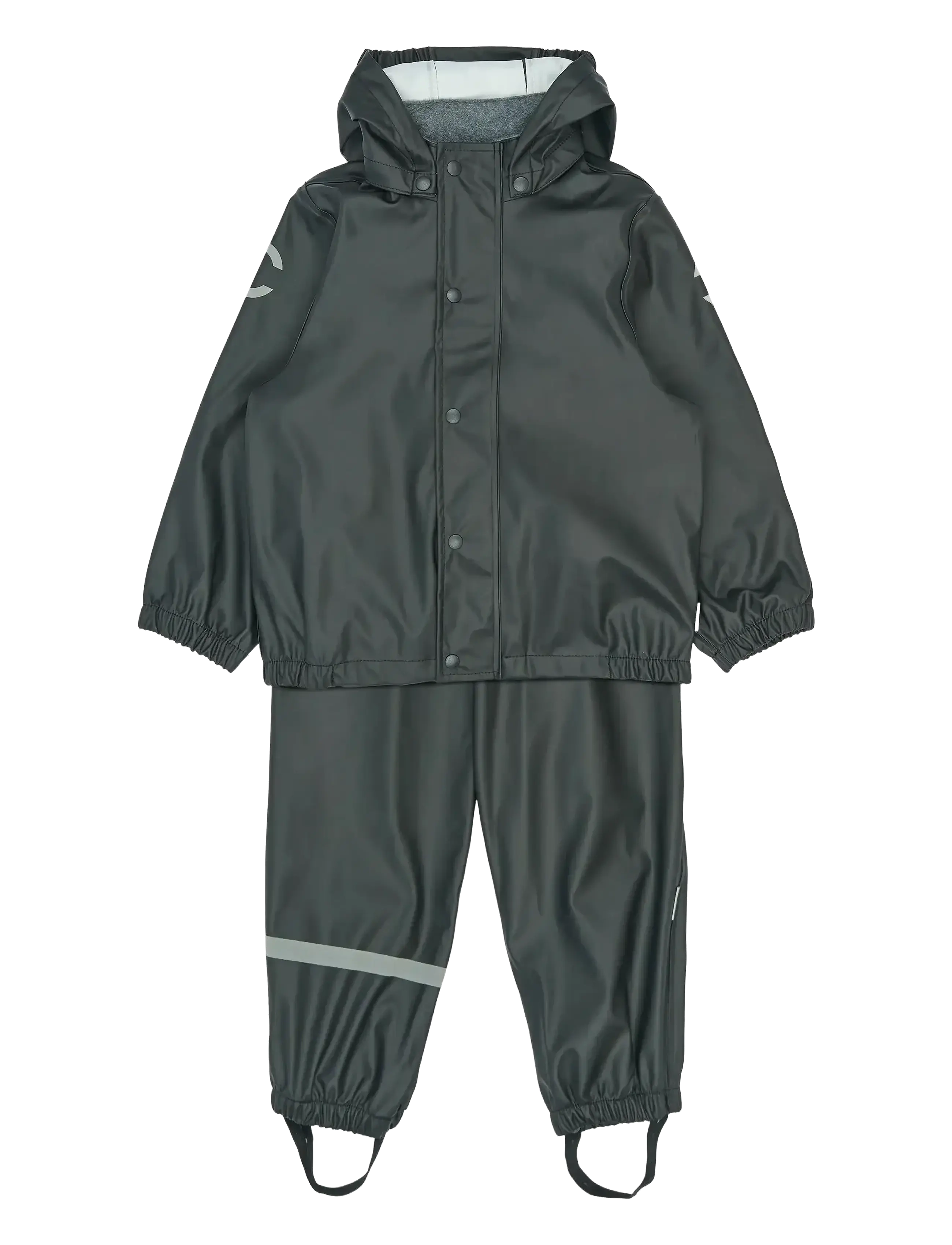 mikk-line Pu Rain No Susp., Grs, 116, Black, Regntøj > Regntøjssæt, Børn