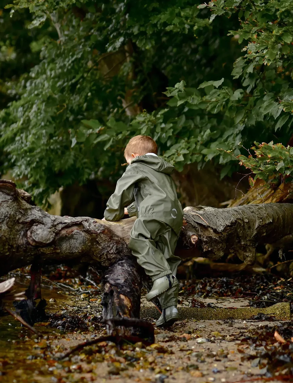 mikk-line - PU Rain w. Susp. - regensets - dusty olive - 0