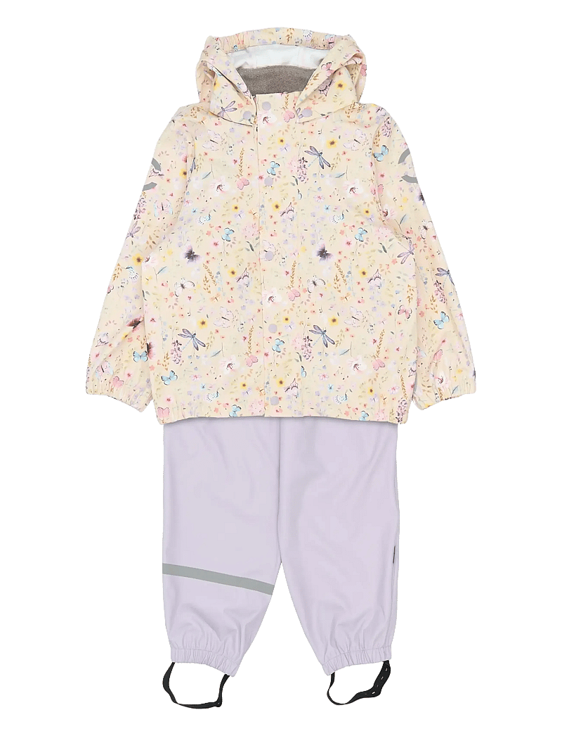 mikk-line - PU Rain Set AOP w. Susp/104 - regensets - butterfly aop - 0