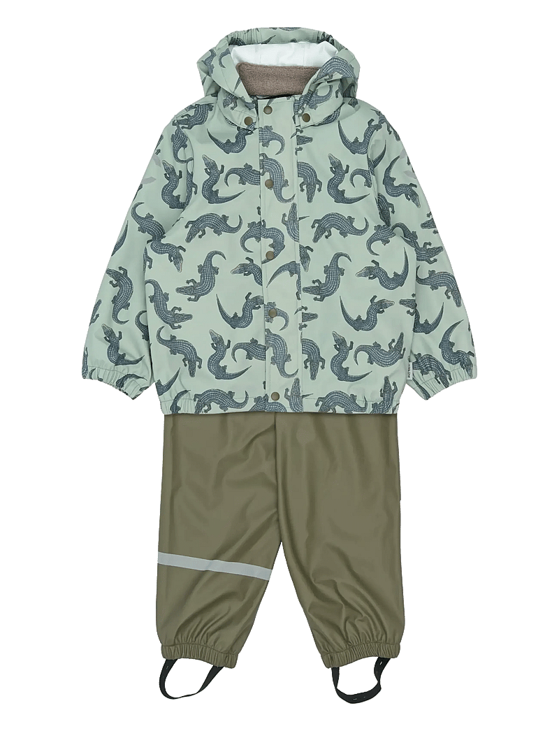 mikk-line - PU Rain Set AOP w. Susp/104 - regnsæt - croco aop - 1