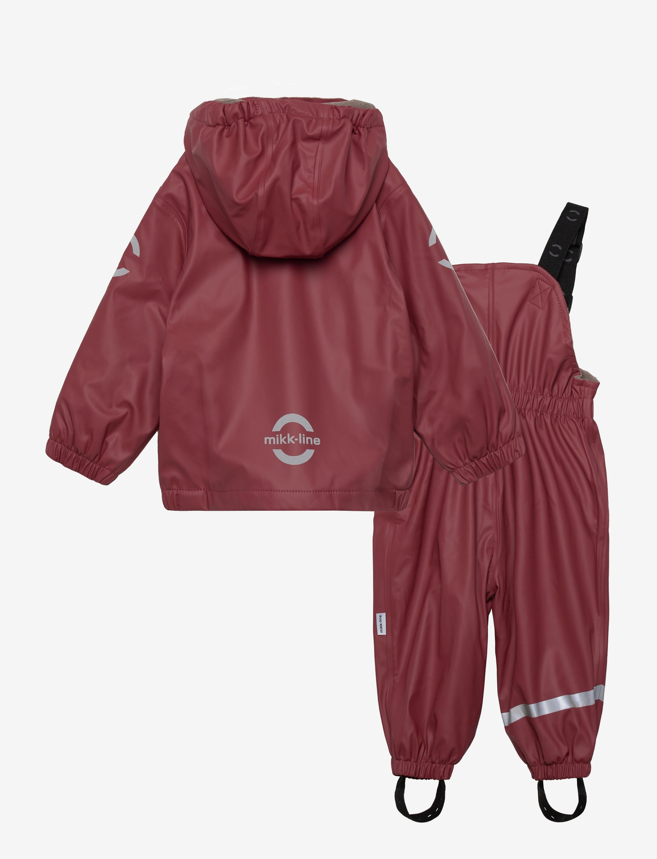 mikk-line - Pu Rain Set w. Fleece/Susp. 104 - vihmakomplektid - apple butter - 1