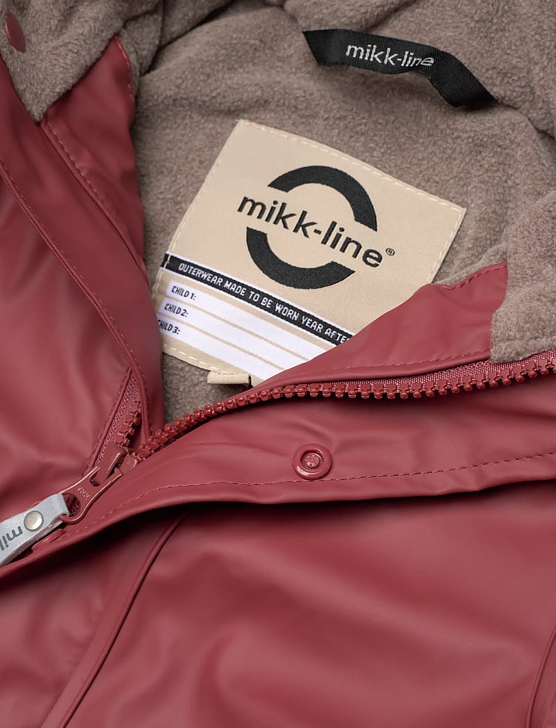 mikk-line - Pu Rain Set w. Fleece/Susp. 104 - vihmakomplektid - apple butter - 2