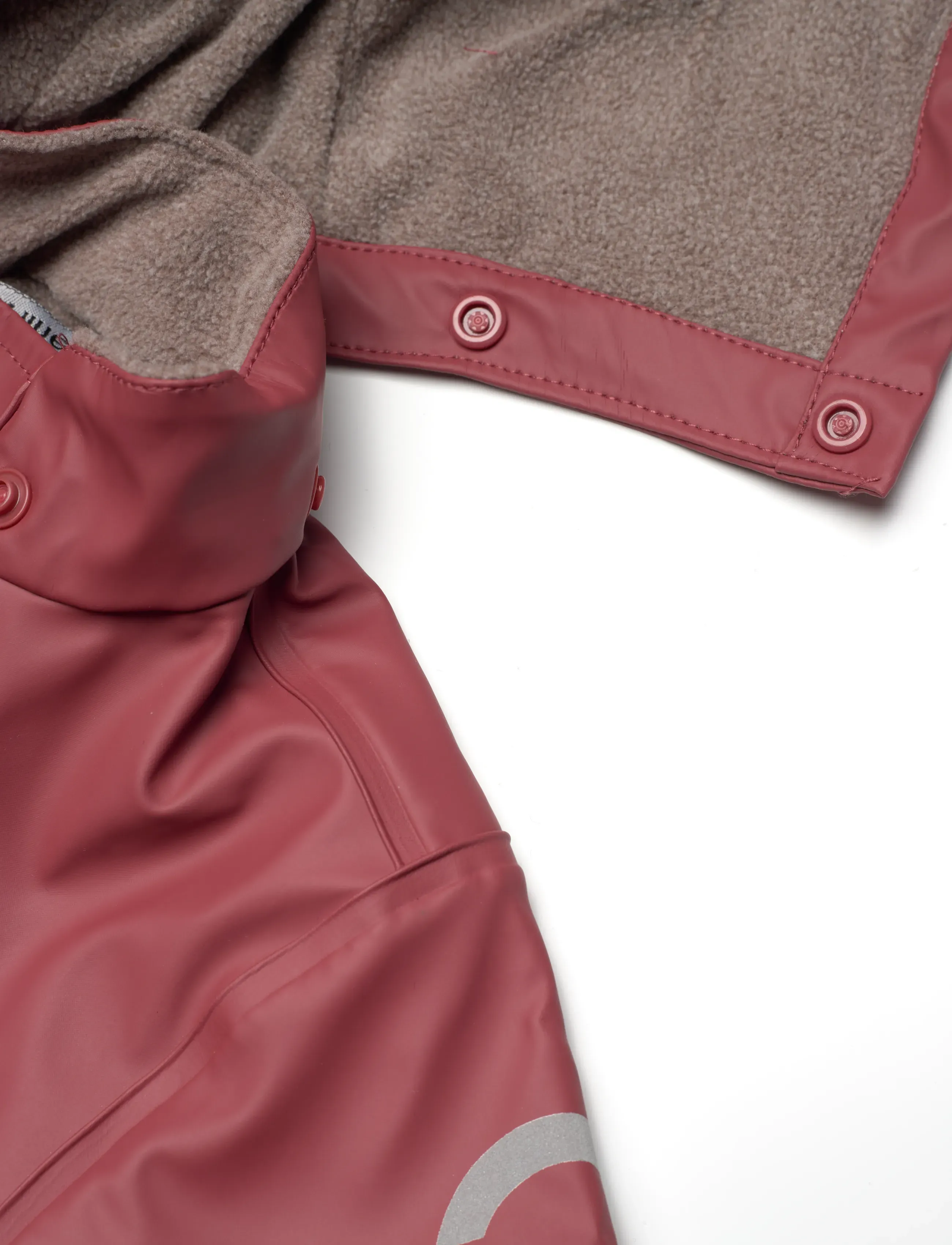 mikk-line - Pu Rain Set w. Fleece/Susp. 104 - regnsæt - apple butter - 3