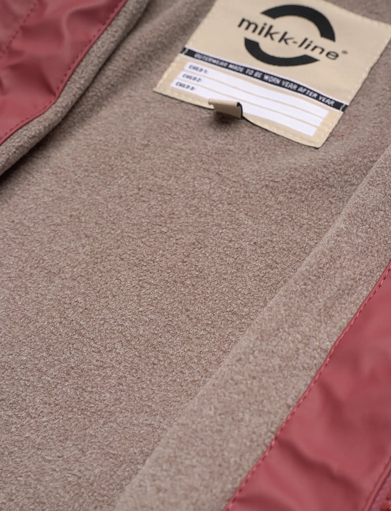 mikk-line - Pu Rain Set w. Fleece/Susp. 104 - vihmakomplektid - apple butter - 5