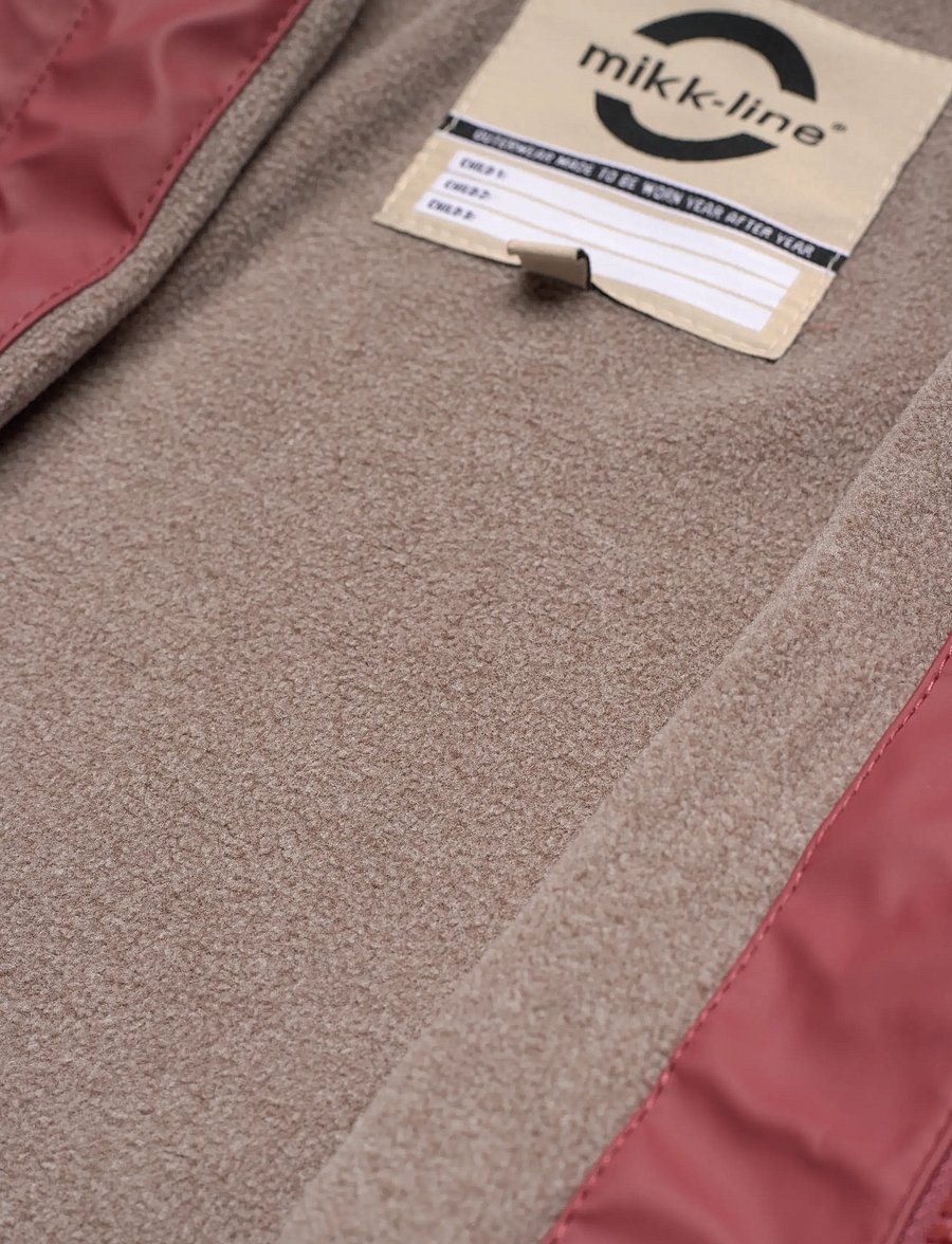 mikk-line - Pu Rain Set w. Fleece/Susp. 104 - regensets - apple butter - 5