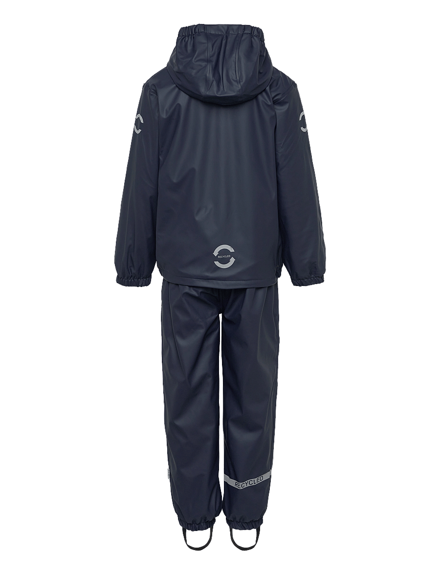 mikk-line - Pu Rain Set w. Fleece/Susp. 104 - vihmakomplektid - blue nights - 1
