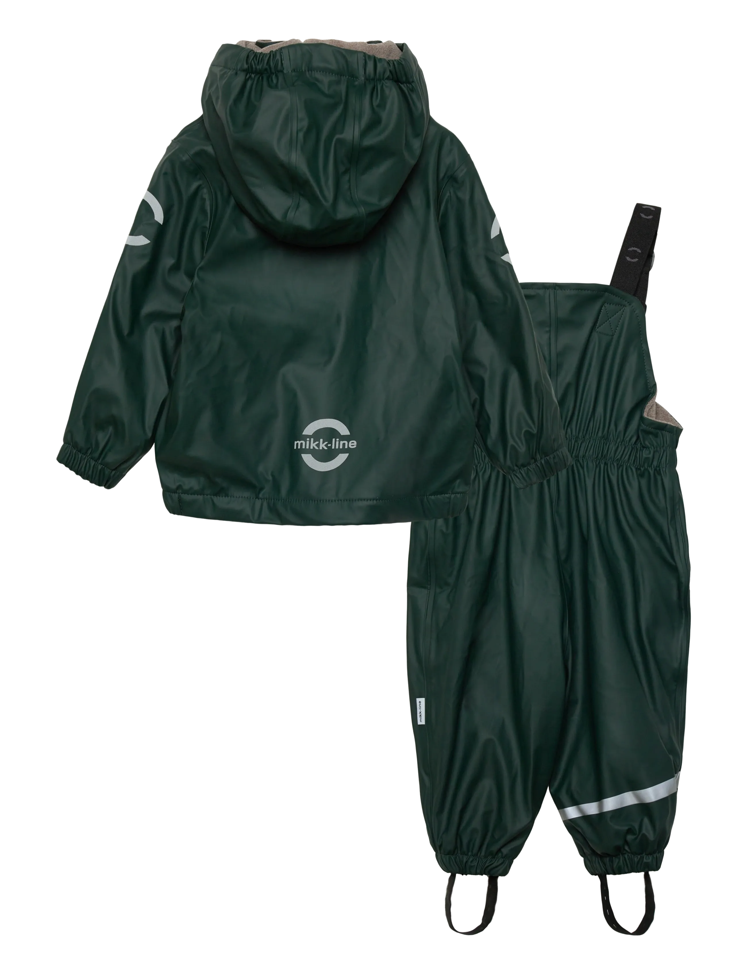 mikk-line - Pu Rain Set w. Fleece/Susp. 104 - regnsæt - darkest sprouse - 1