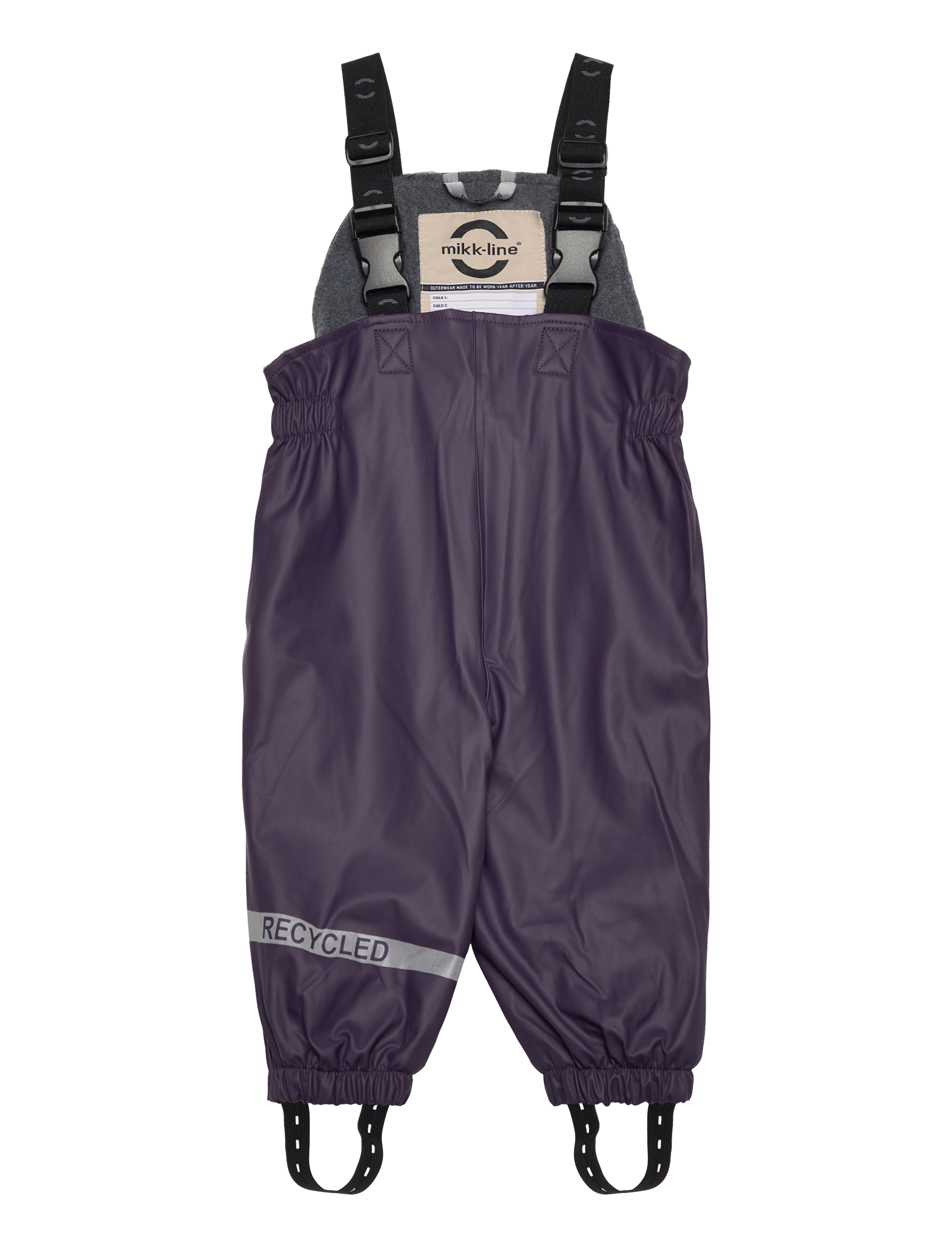 mikk-line - Pu Rain Set w. Fleece/Susp. 104 - overtøj - nightshade - 2