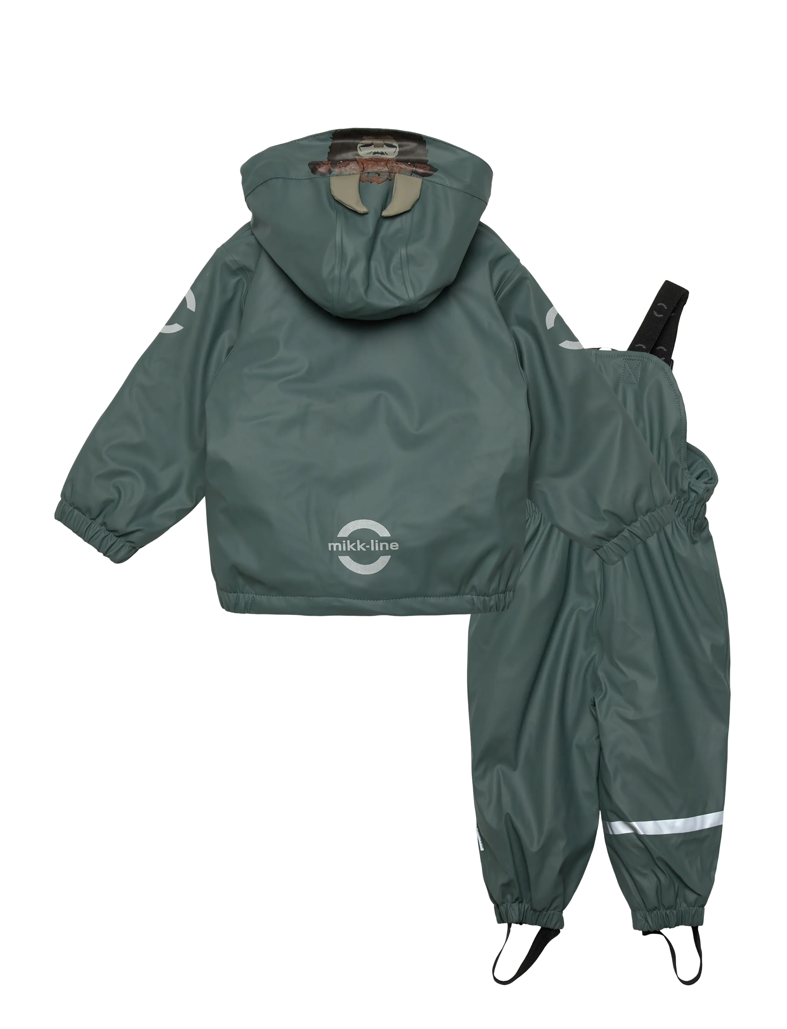 mikk-line - PU Rain Set Rec Warm Animal Susp104 - foret regntøj - balsam green - 1