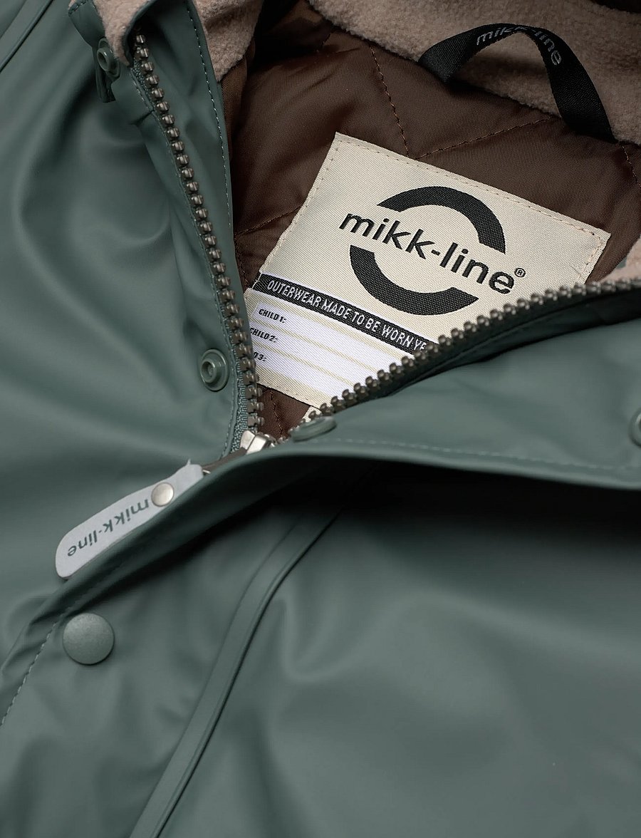 mikk-line - PU Rain Set Rec Warm Animal Susp104 - voodriga vihmariided - balsam green - 2