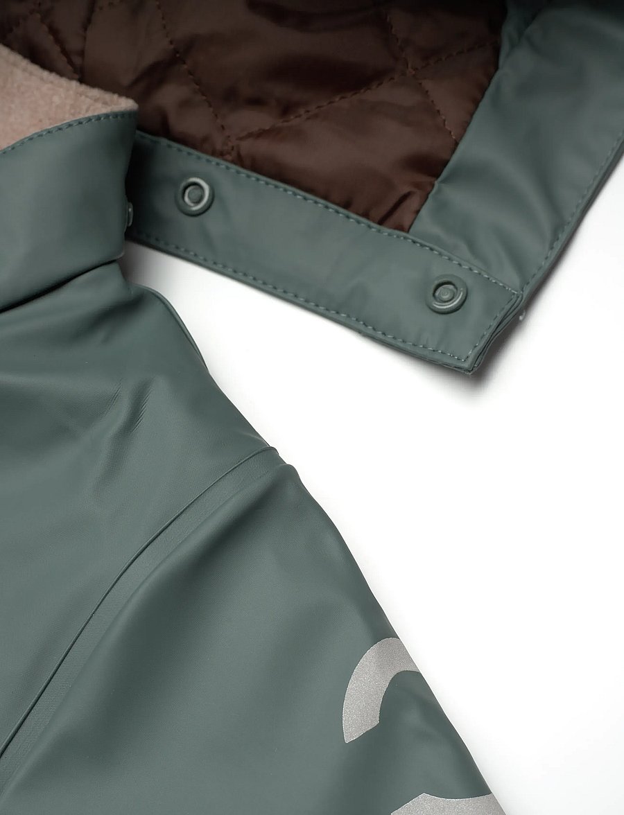mikk-line - PU Rain Set Rec Warm Animal Susp104 - voodriga vihmariided - balsam green - 3
