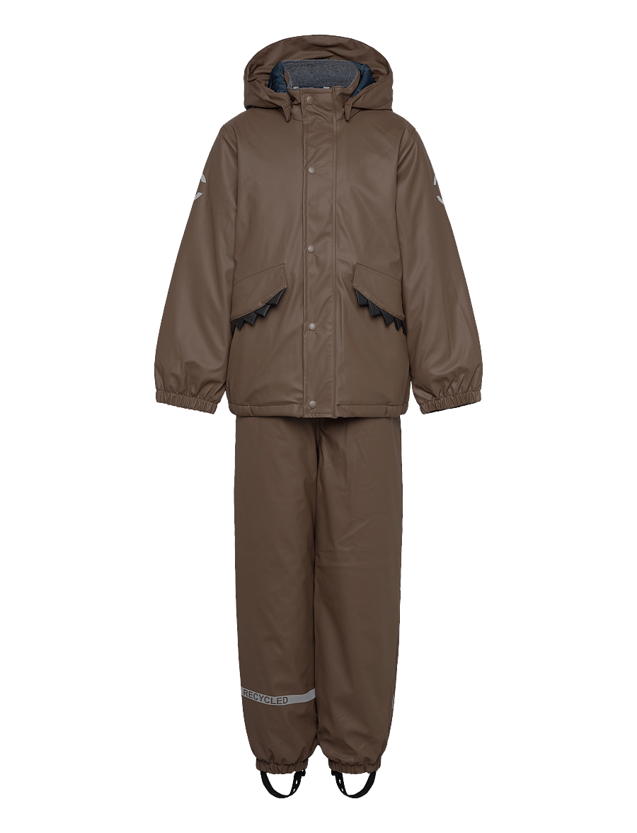 mikk-line - PU Rain Set Rec Warm Animal Susp104 - gefütterte regenkleidung - chocolate chip - 1
