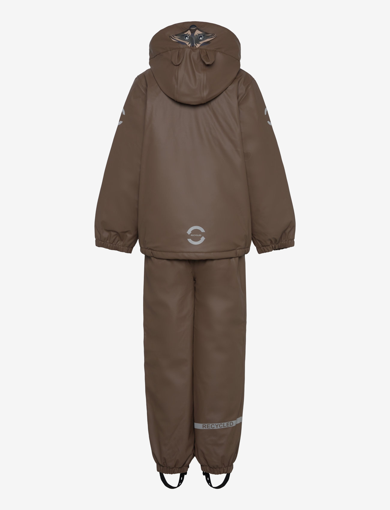 mikk-line - PU Rain Set Rec Warm Animal Susp104 - foret regntøj - chocolate chip - 2