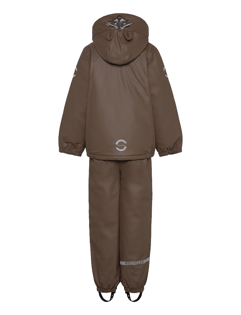 mikk-line - PU Rain Set Rec Warm Animal Susp104 - foret regntøj - chocolate chip - 2