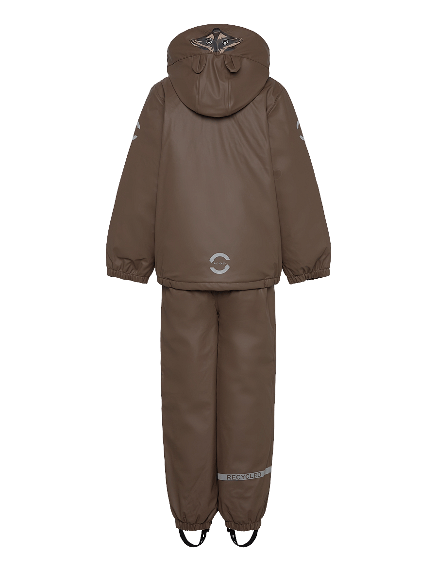 mikk-line - PU Rain Set Rec Warm Animal Susp104 - gefütterte regenkleidung - chocolate chip - 2