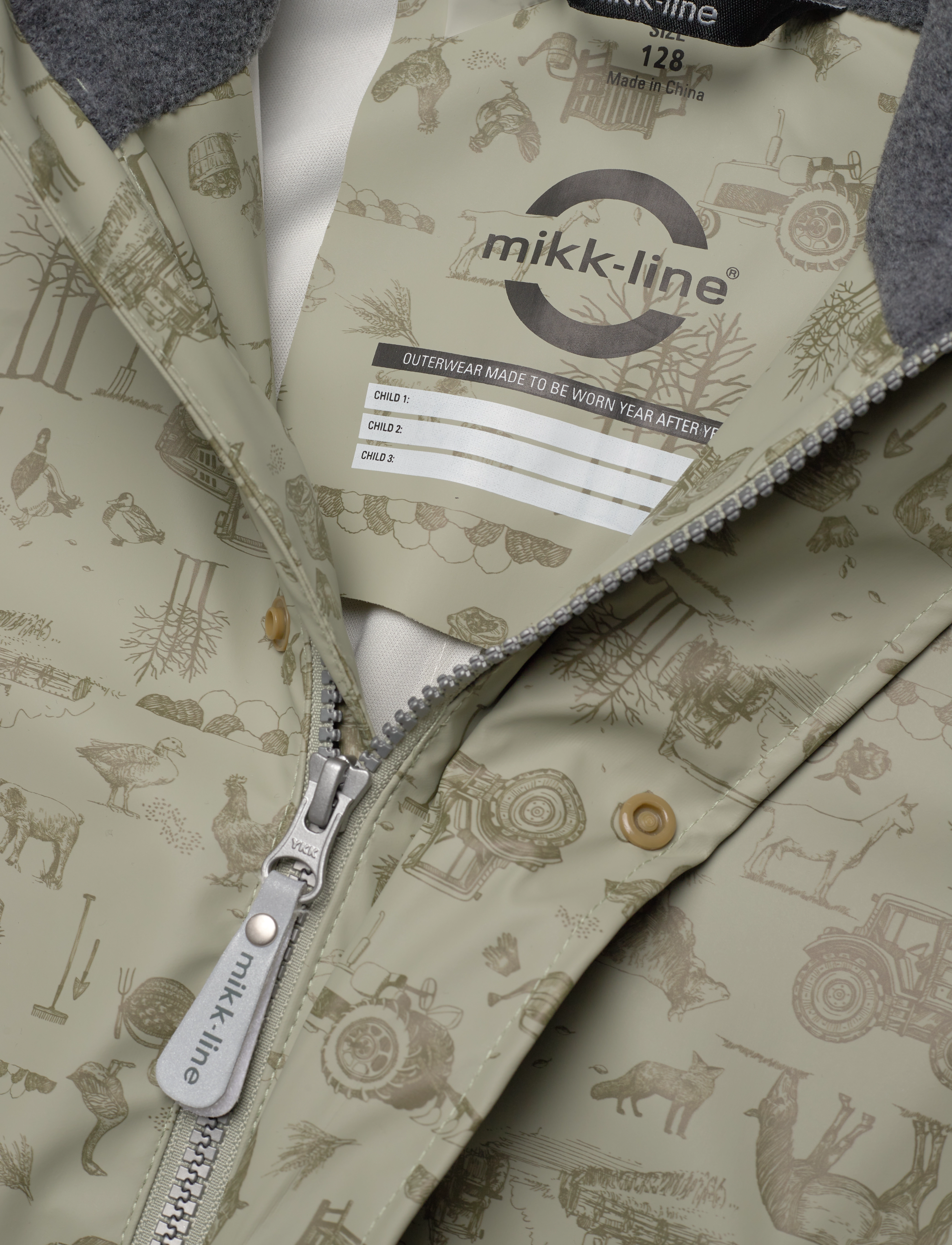 mikk-line - PU Rain Suit AOP Recycled - jacken & mäntel - dried herb - 4