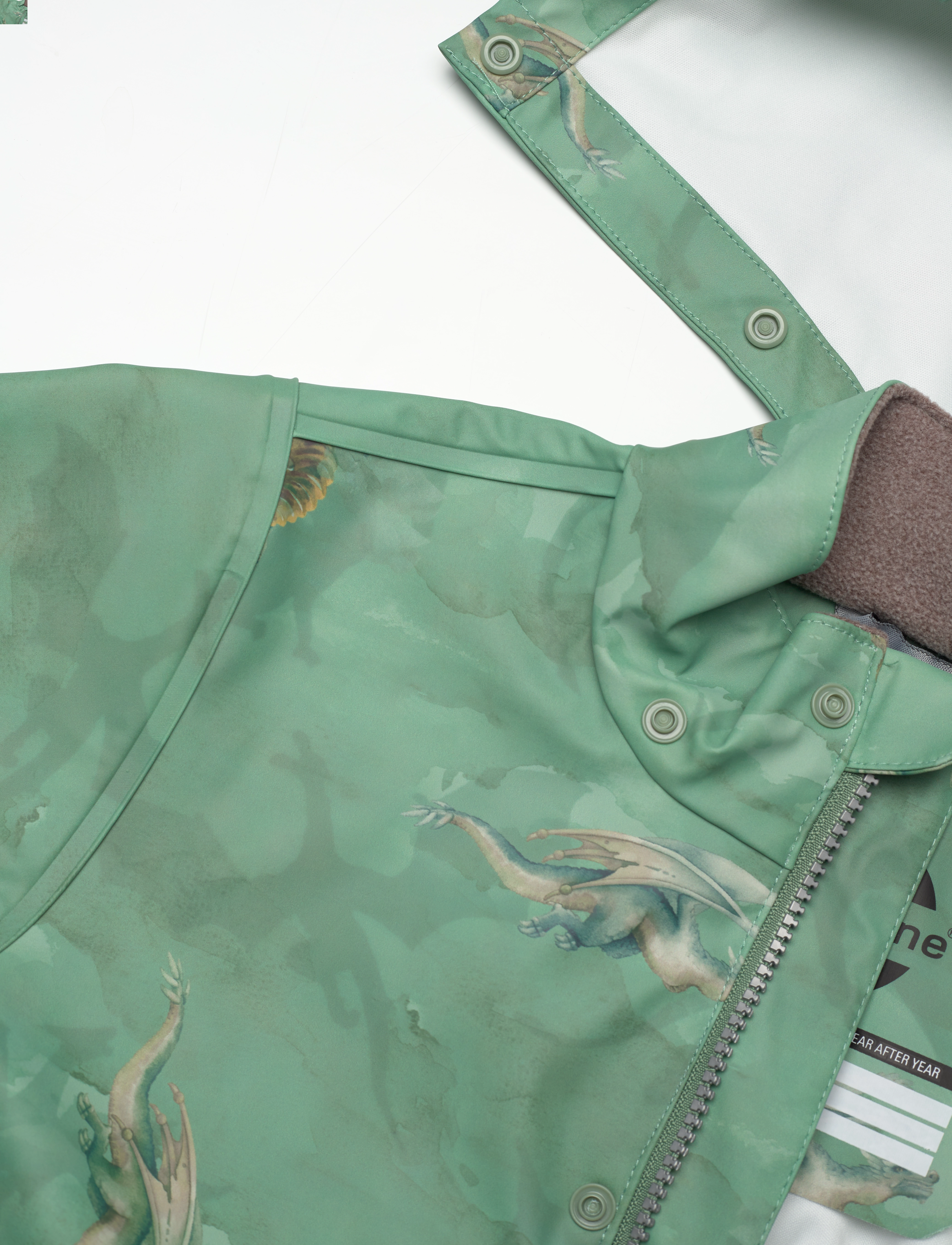 mikk-line - PU Rain Suit AOP Recycled - regnsæt - green bay - 3