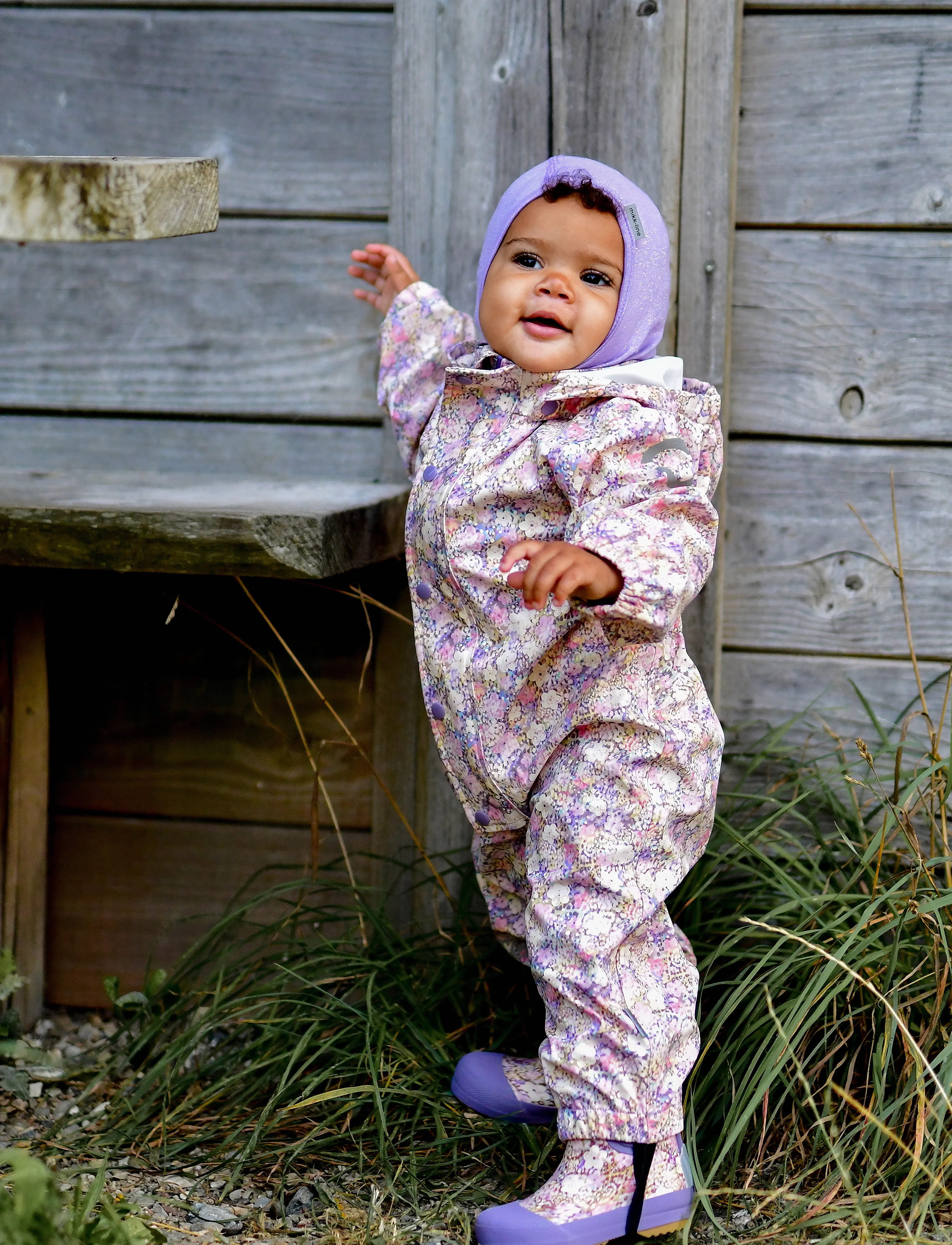 mikk-line - PU Rain Suit AOP Recycled - regnställ - rose dawn - 3